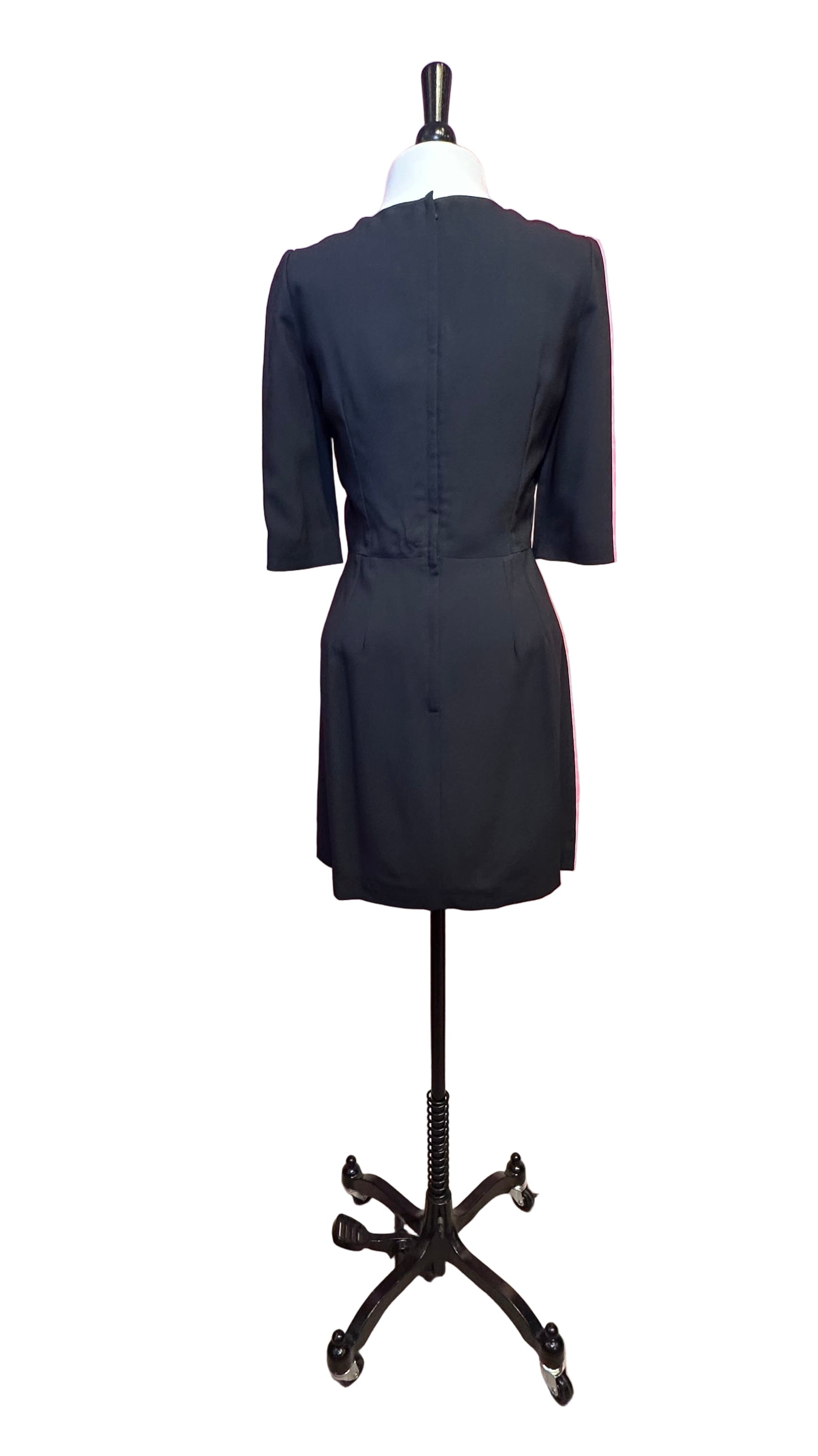 Dolce & Gabbana - Black rose print 3/4 sleeve dress - 40