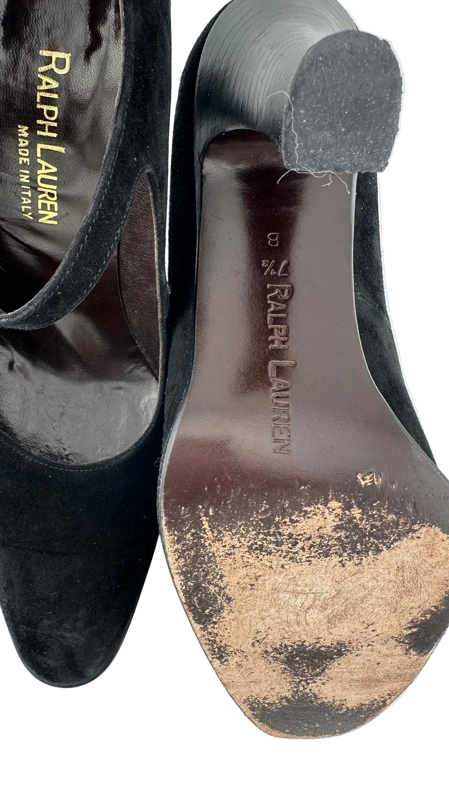 Ralph Lauren - Black Suede Heels - 7.5