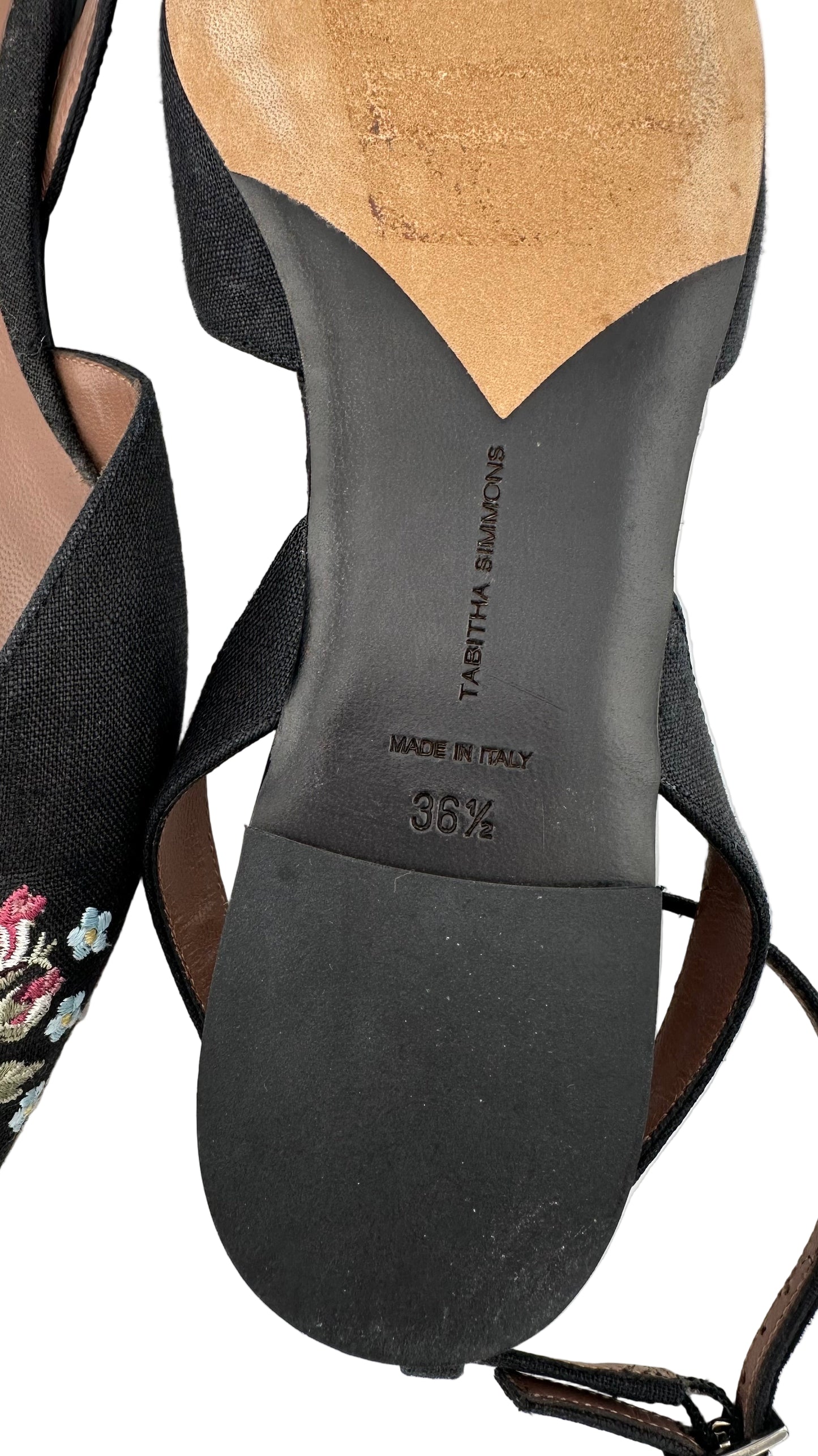 Tabitha Simmons - Black Floral Flats - 36.5