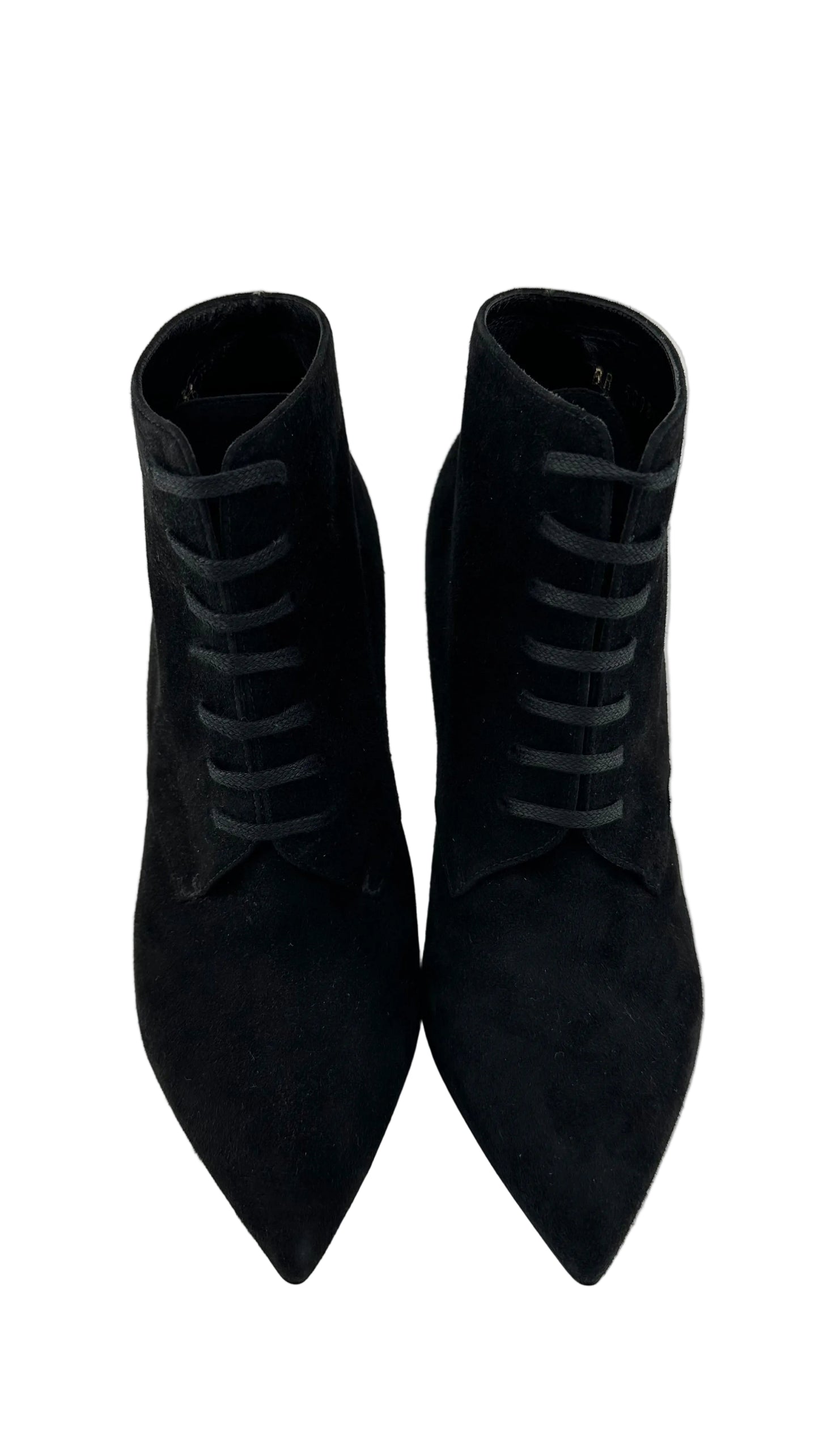 Saint Laurent - Black Suede Lace up Bootie - 6