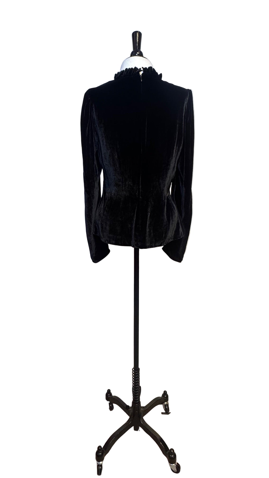 Ulla Johnson - Black Velvet Ruffle Neck LS Top - 10