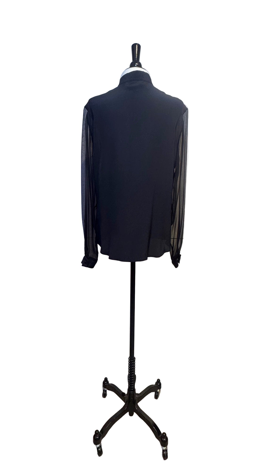 Anne Fontaine - Black Silk Ruffle Top - 44