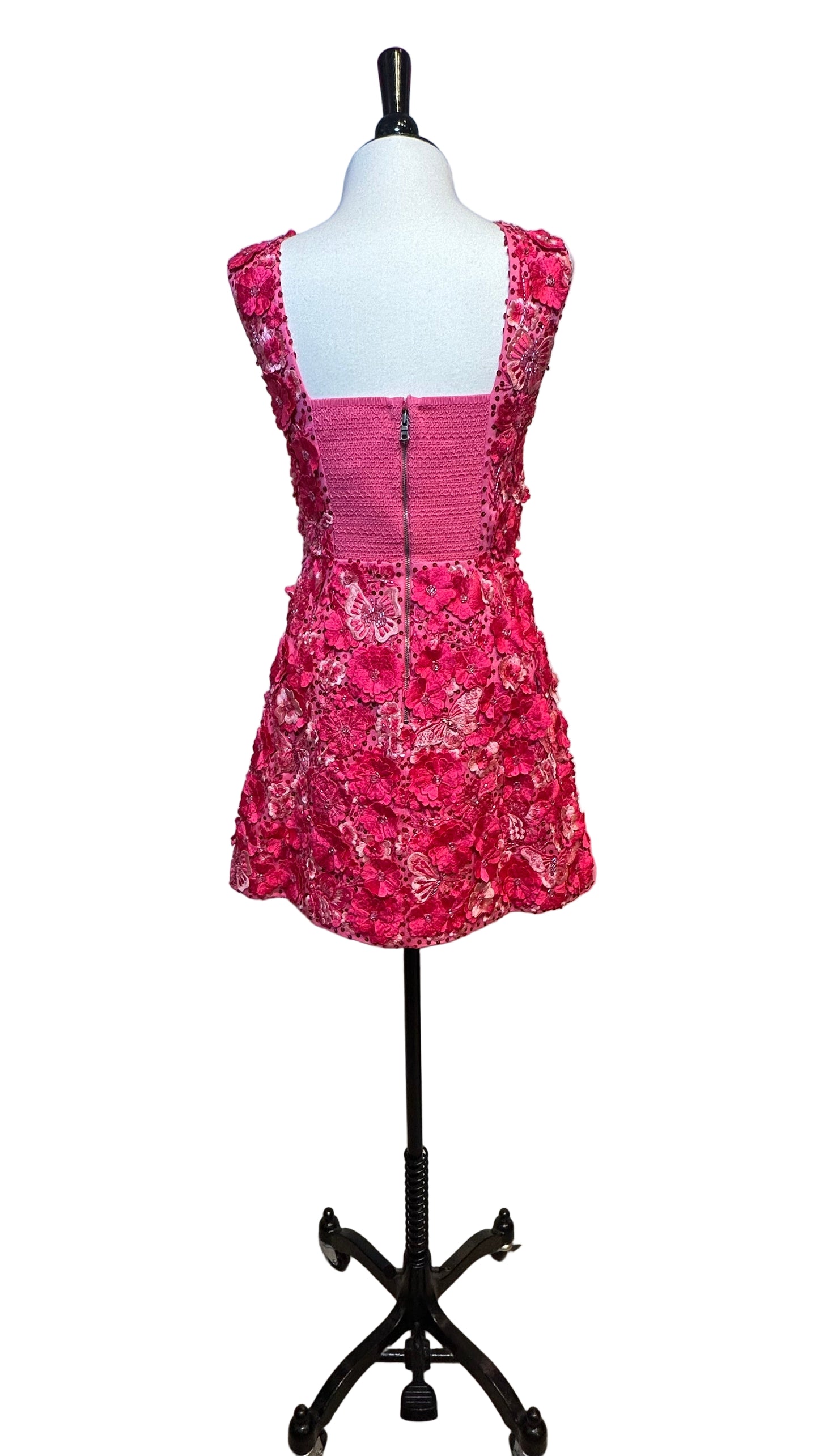 Alice + Olivia - Pink Flower Applique Dress - 2