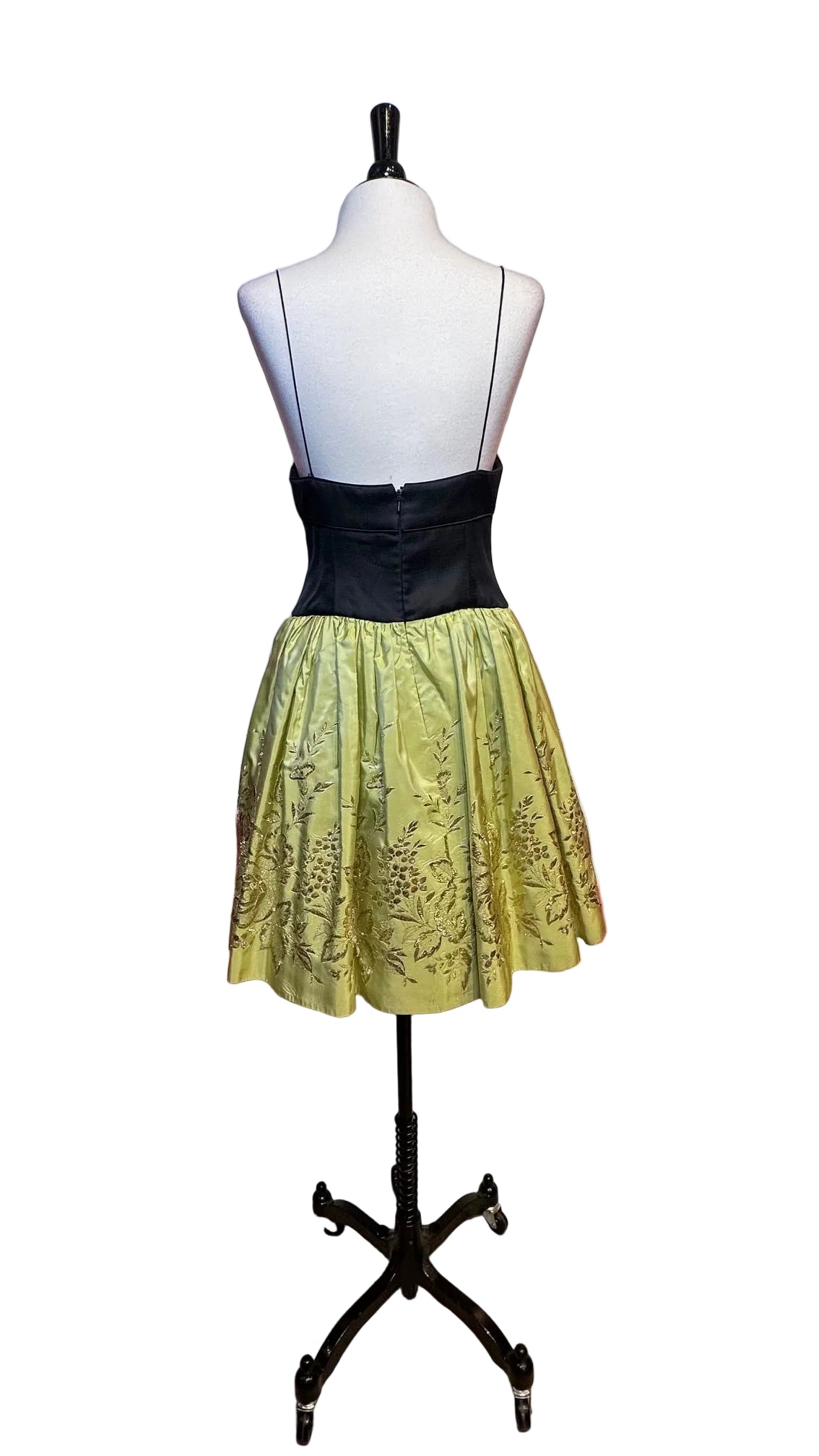 Jenny Packham - Green Black Floral Dress - 38