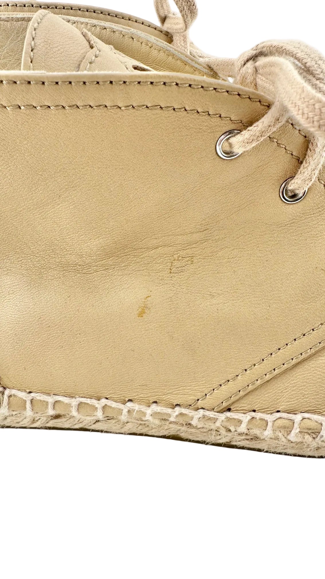 Chanel - Beige Black Leather Espadrilles - 42
