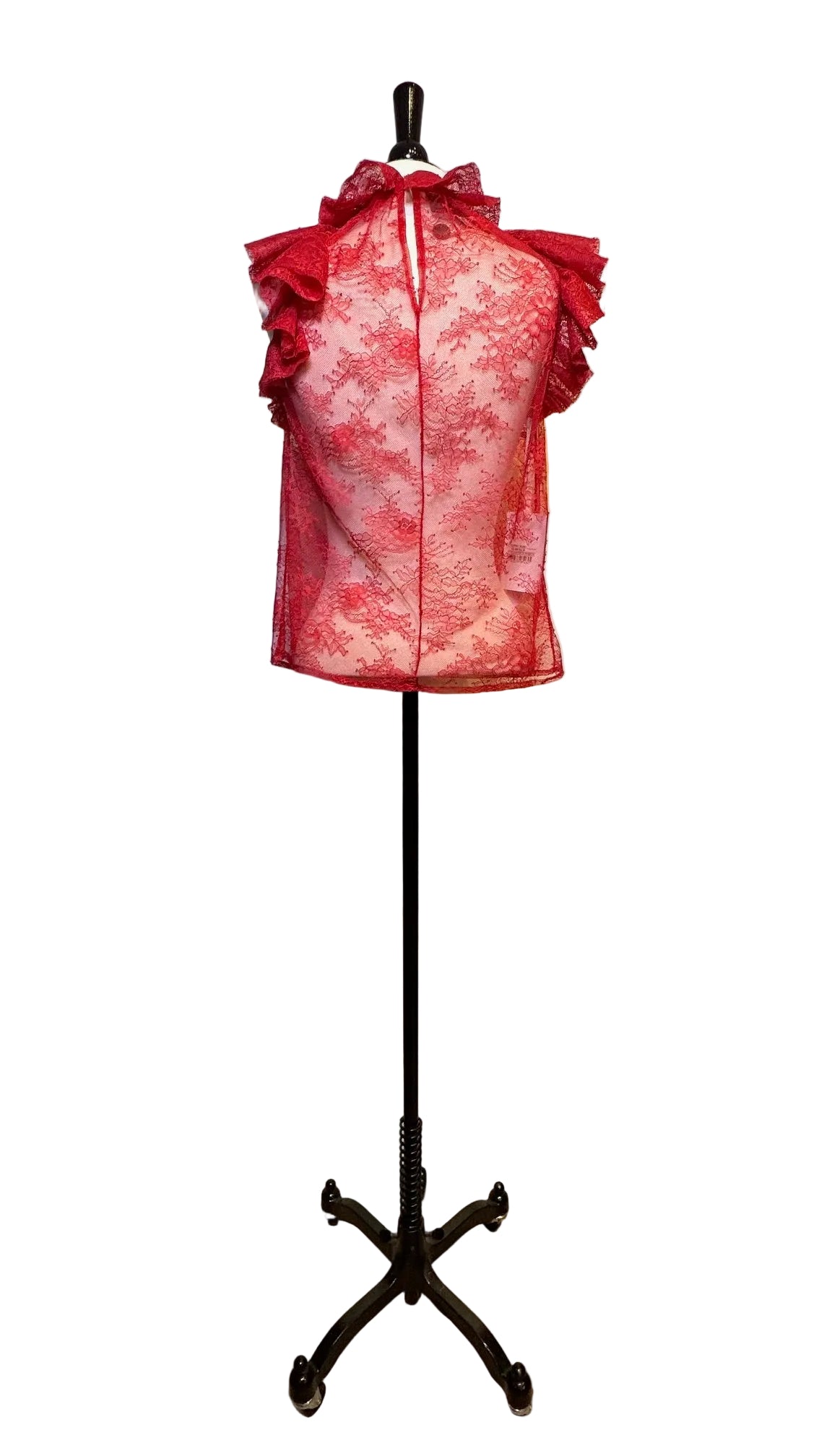 PINKO UNIQUENESS - Red Lace Top - Small