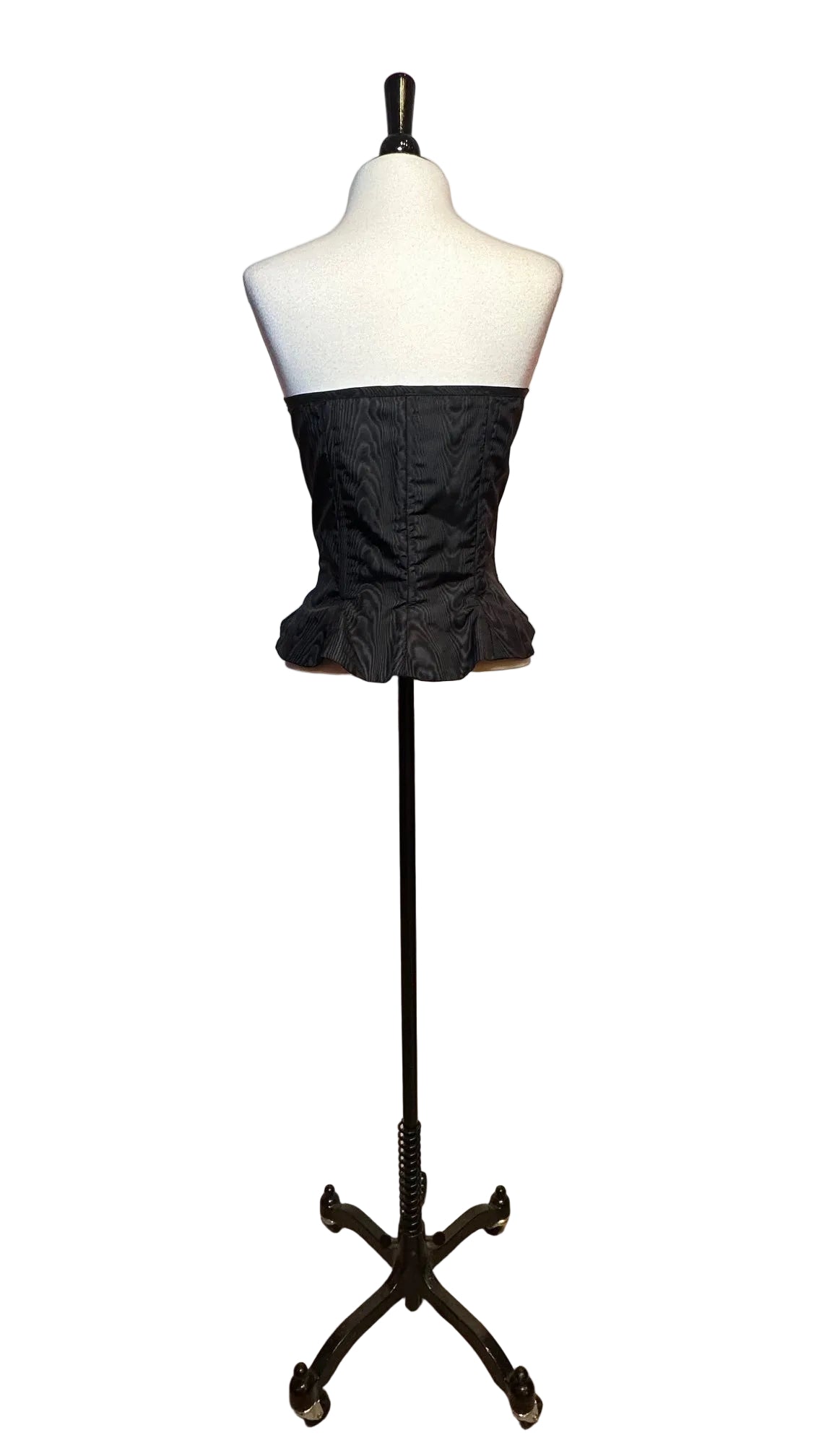 Vintage Black Sleeveless Taffeta Bustier - XL