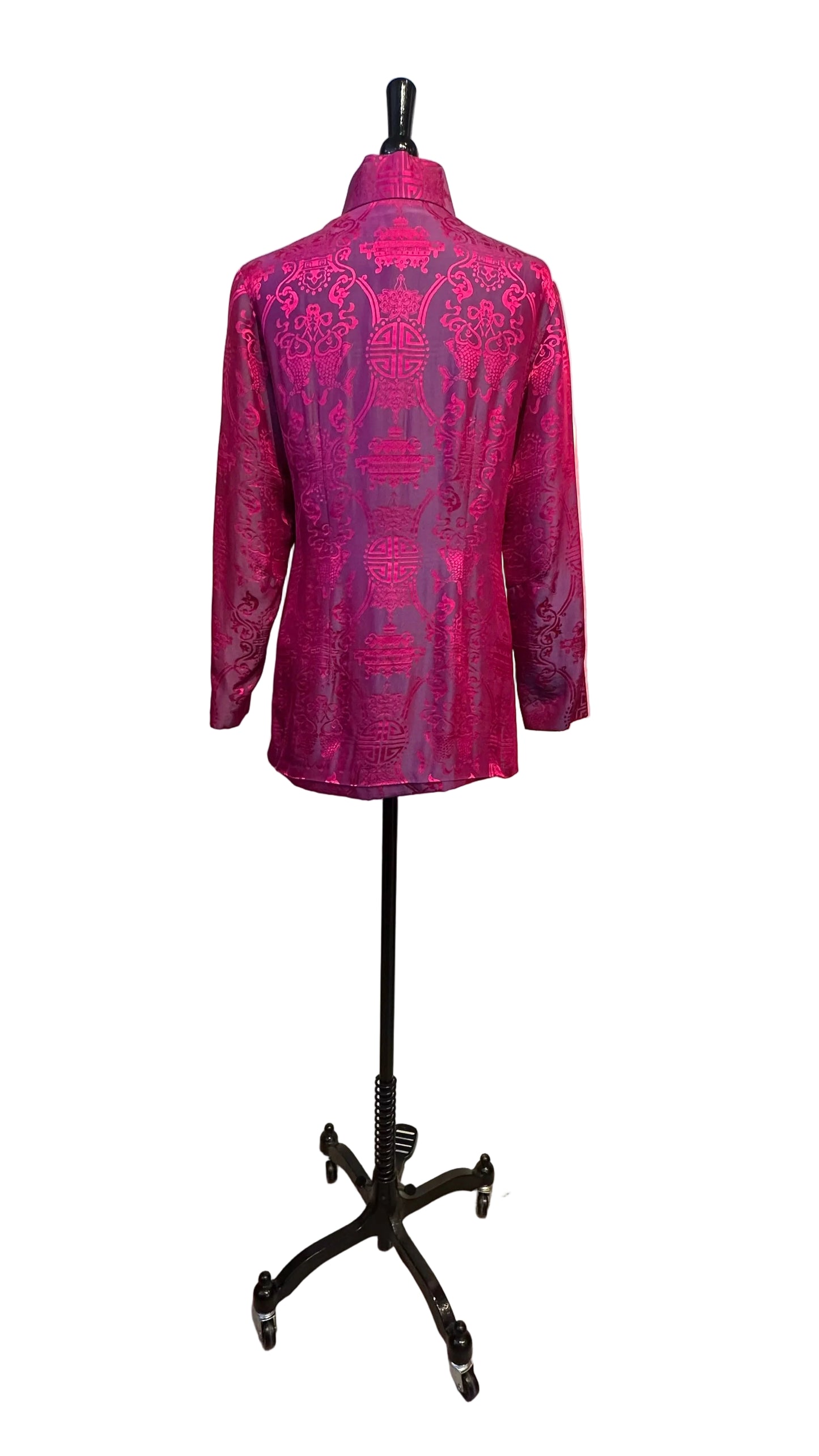 Shanghai Tang - Vintage Pink Purple Silk Jacket - Small