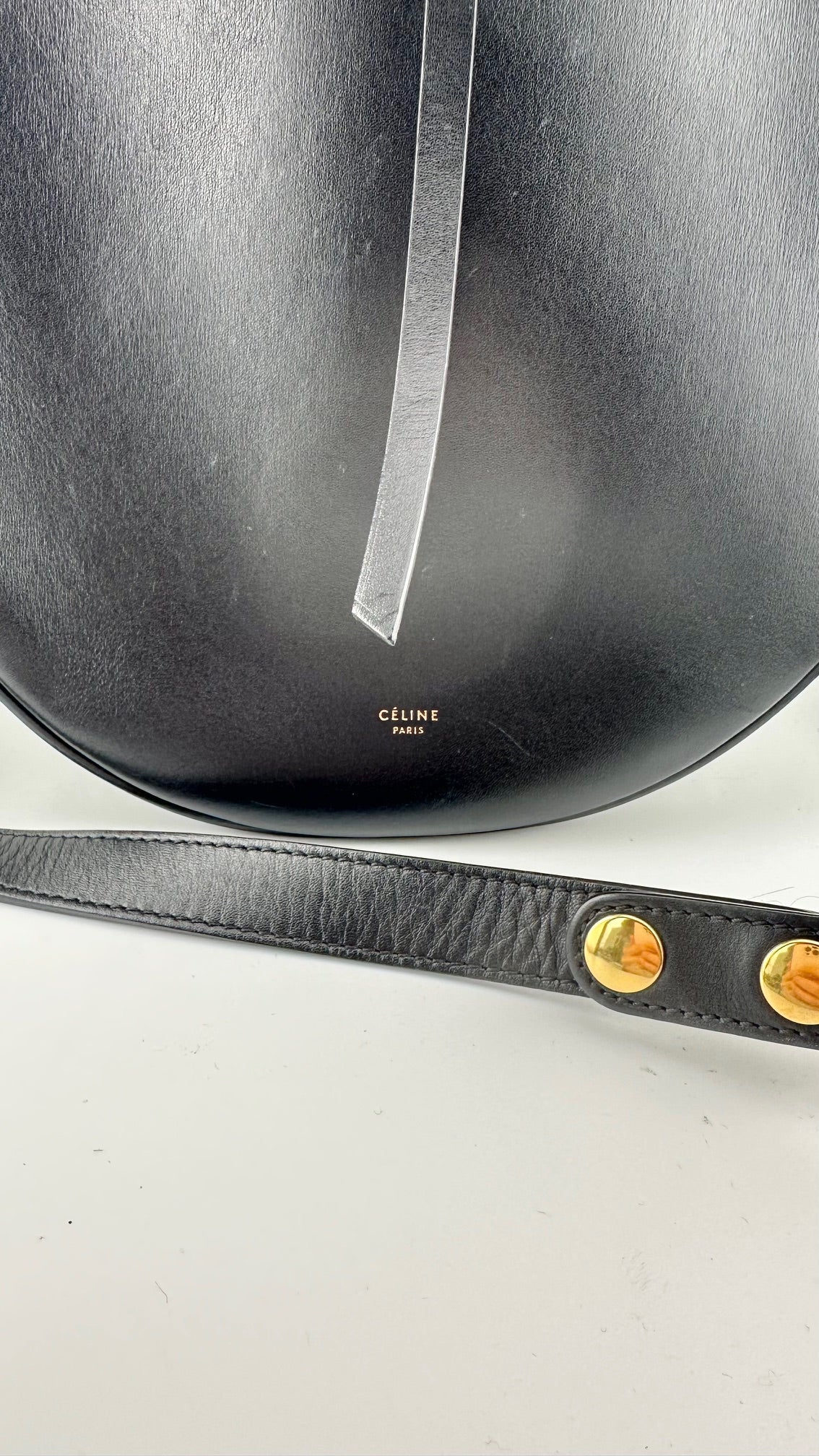 CELINE - Large Black Leather Crossbody