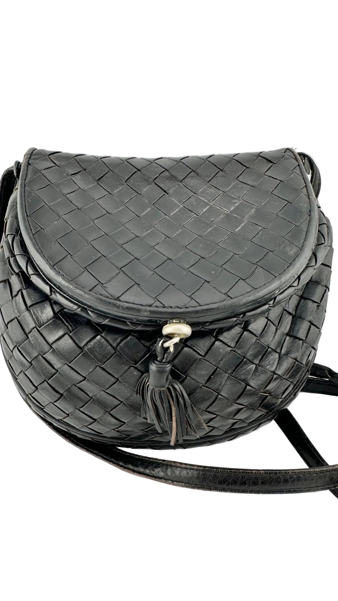 Bottega Venetta - Black Woven Leather Bag