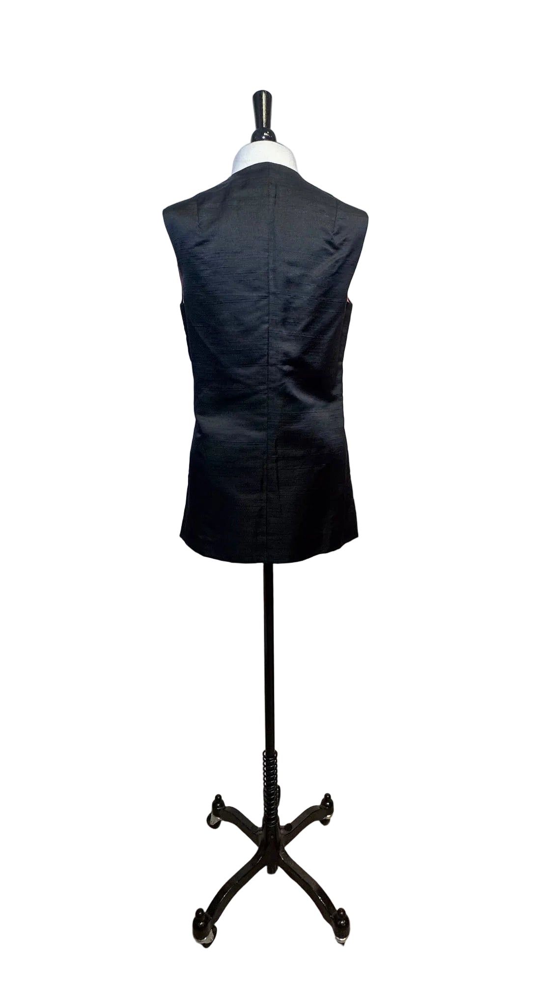 Bullocks Wilshire - Vintage Black Pink Silk Vest - 10