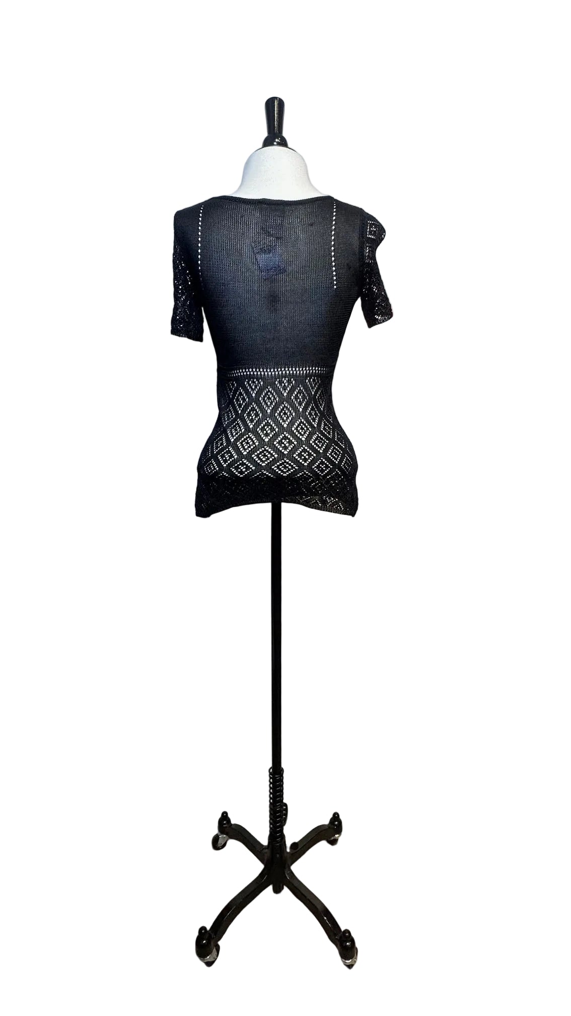 DOLCE & GABBANA - Vintage Black Short Sleeve Knit Top - 38