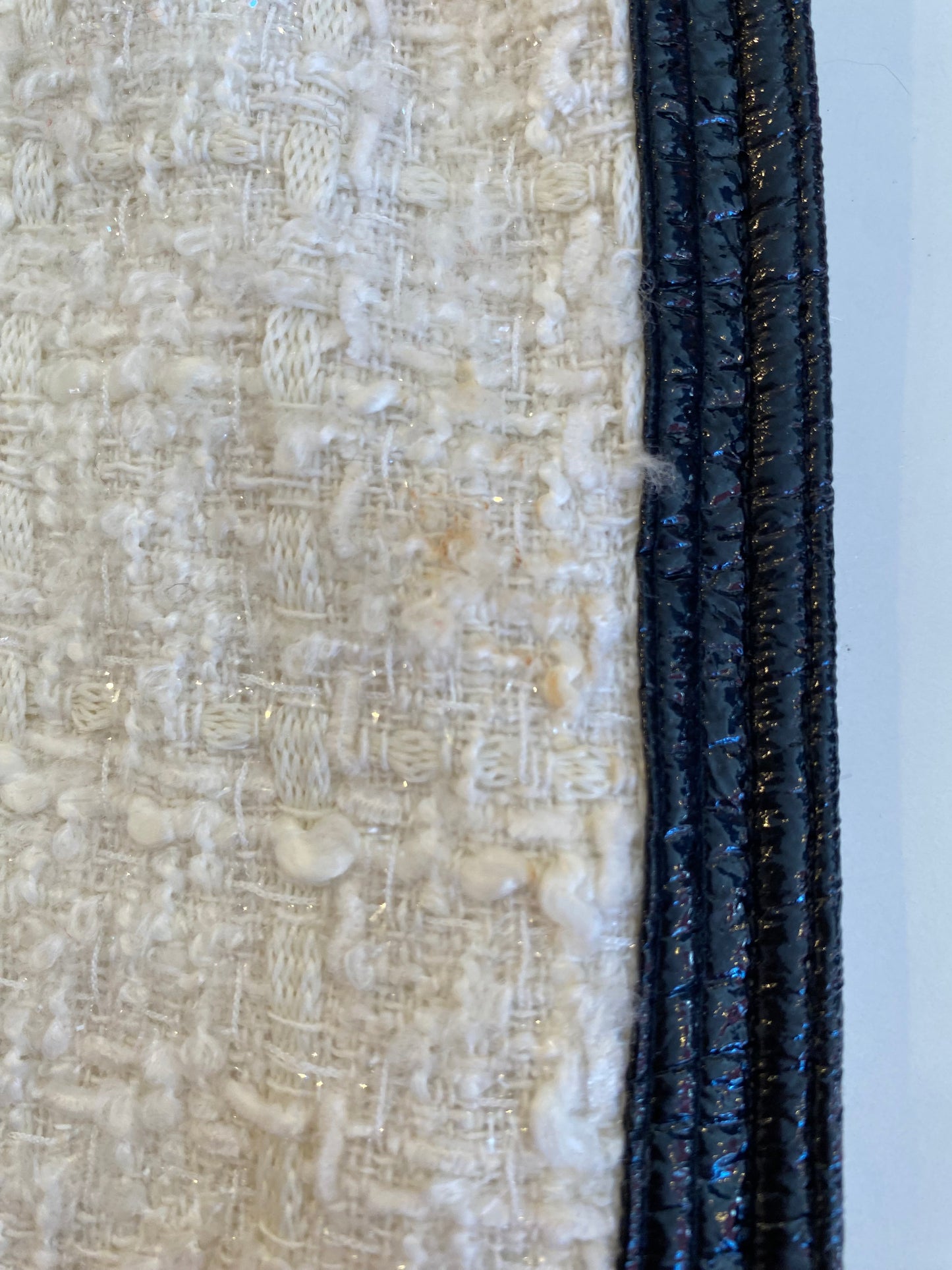 Veronica Beard - Cato Cream Tweed Jacket with Black Contrast Piping