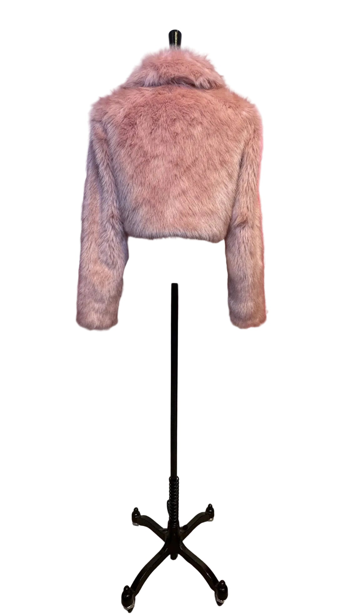 Lovers + Friends - Blush Faux Fur Cropped Jacket - S