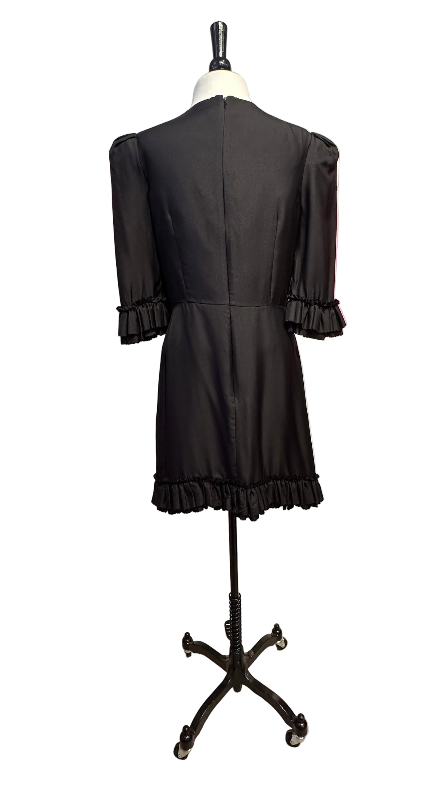The Vampire's Wife - Black Silk Ruffle Dress - 12