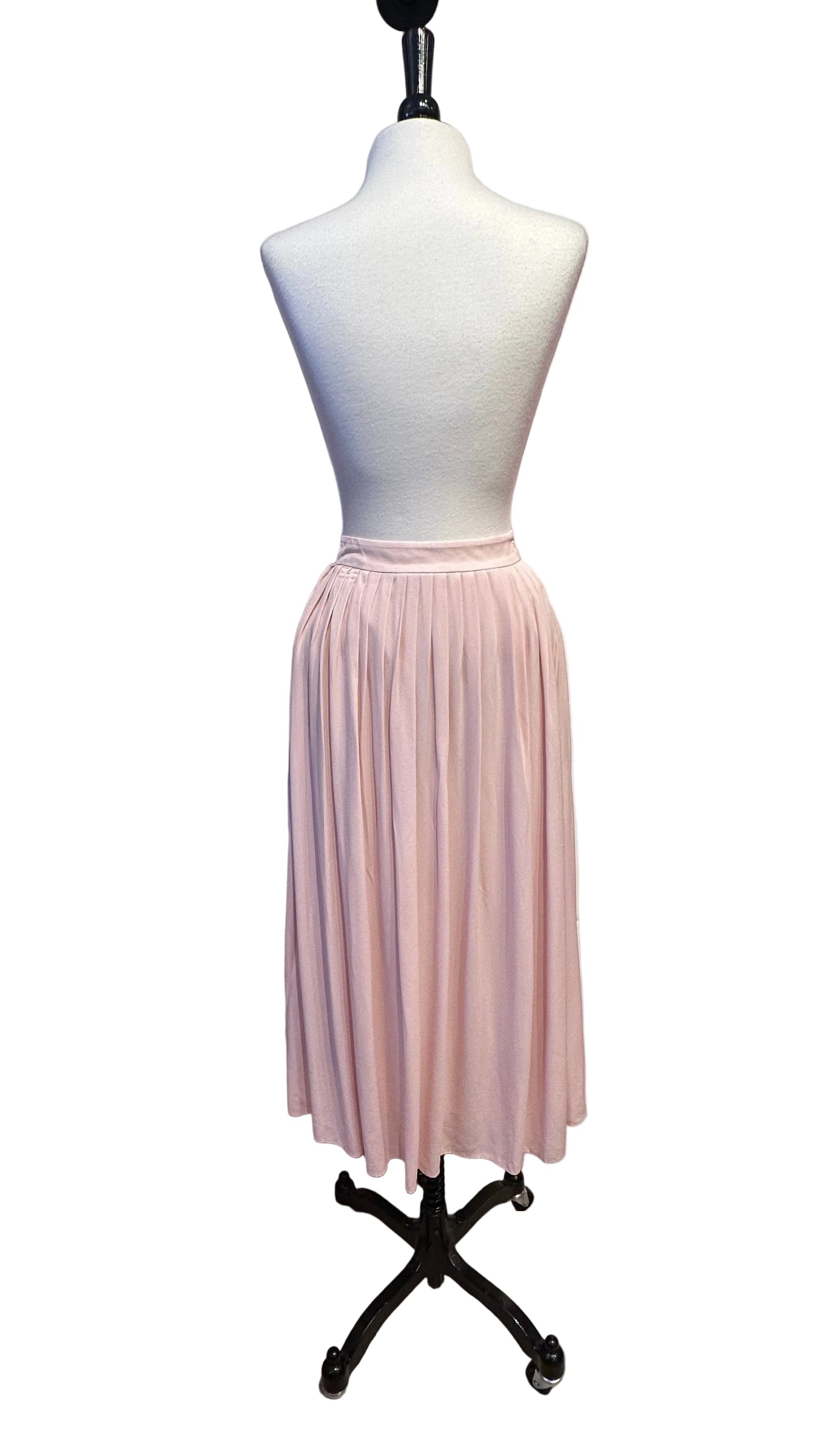 ANINE BING - Ballet Pink Pleated Silk Midi Skirt - Large