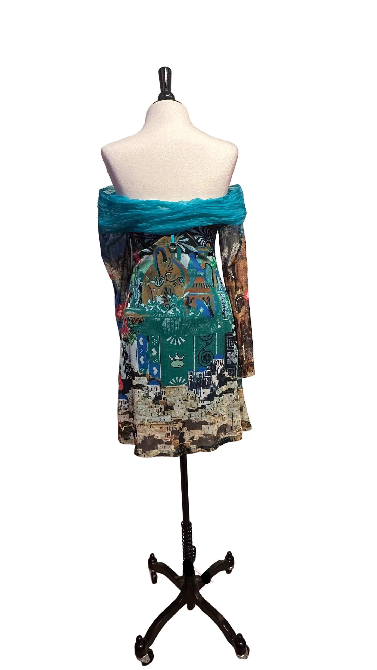 Save the Queen! - Greek Isles Off-Shoulder Dress - Large
