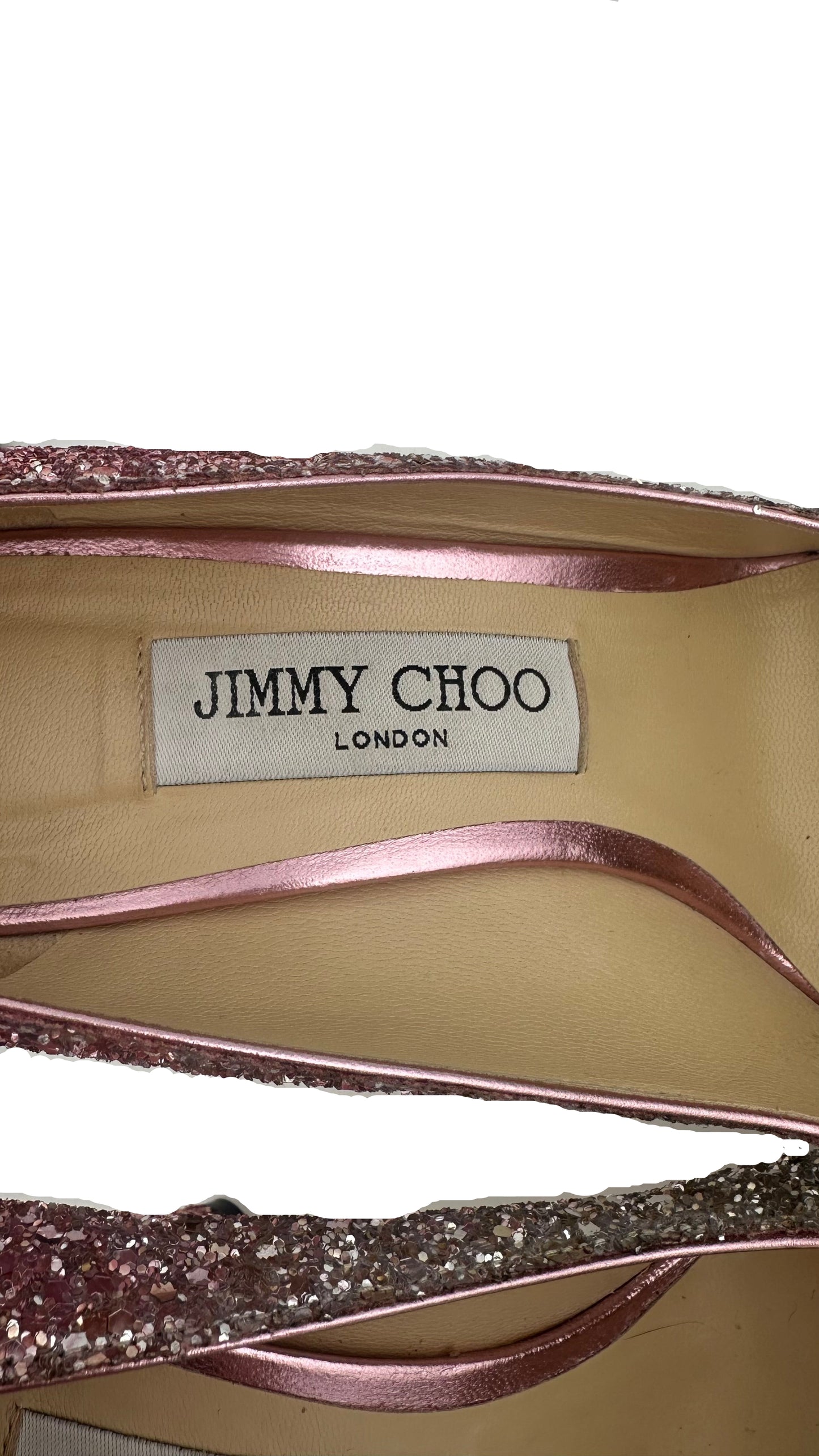Jimmy Choo - Pink Silver Glitter Ombre Heels - 37.5