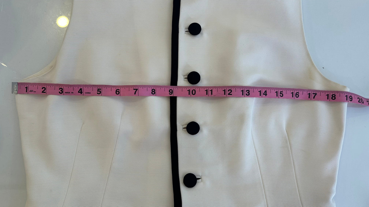 Ralph Lauren Collection - White Vintage Vest with Black Trim - 12