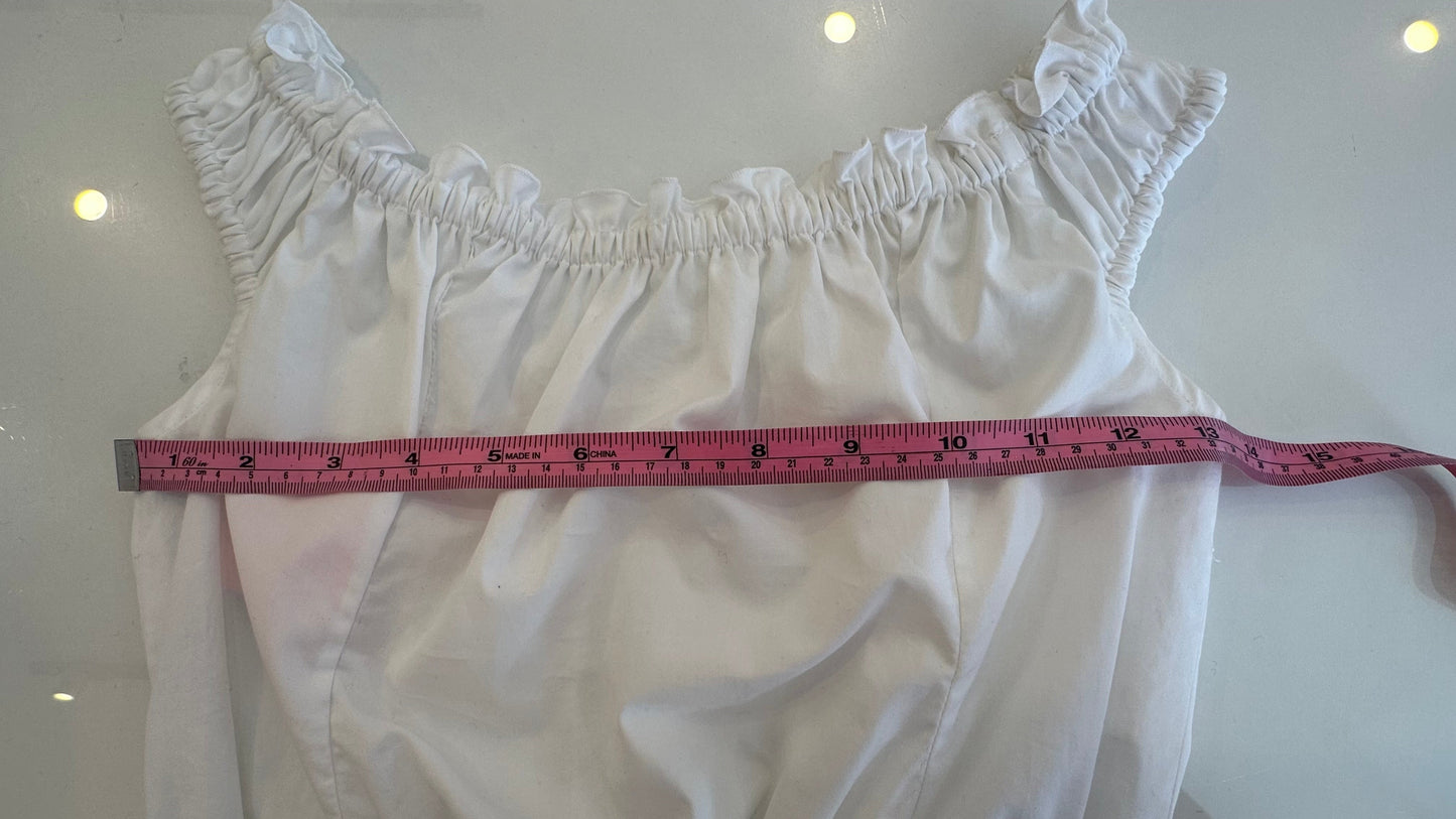 DOLCE & GABBANA - White Ruched Off-Shoulder Crop Top - 38