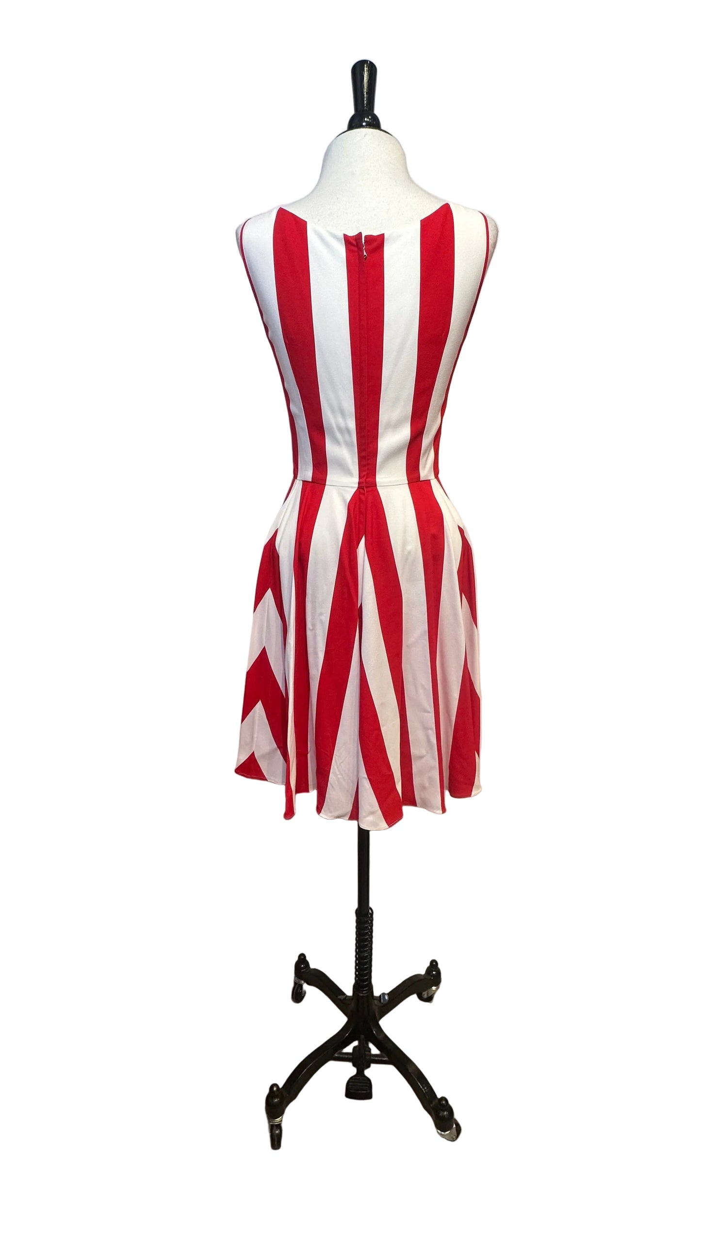 DOLCE & GABBANA - Red White Striped Sleeveless Dress - 40
