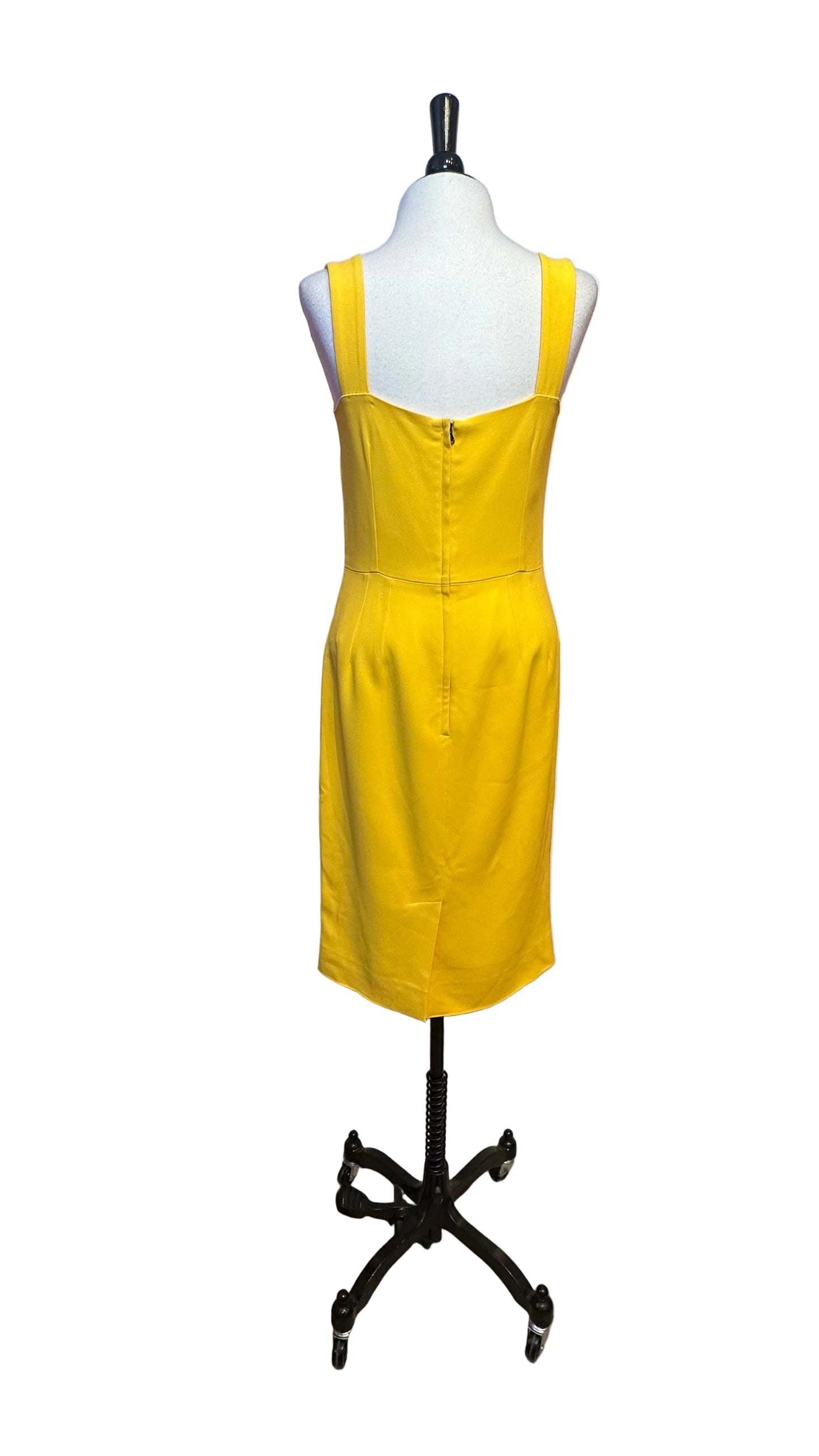 DOLCE & GABBANA - Sunshine Yellow Square Neck Sleeveless Dress - 44
