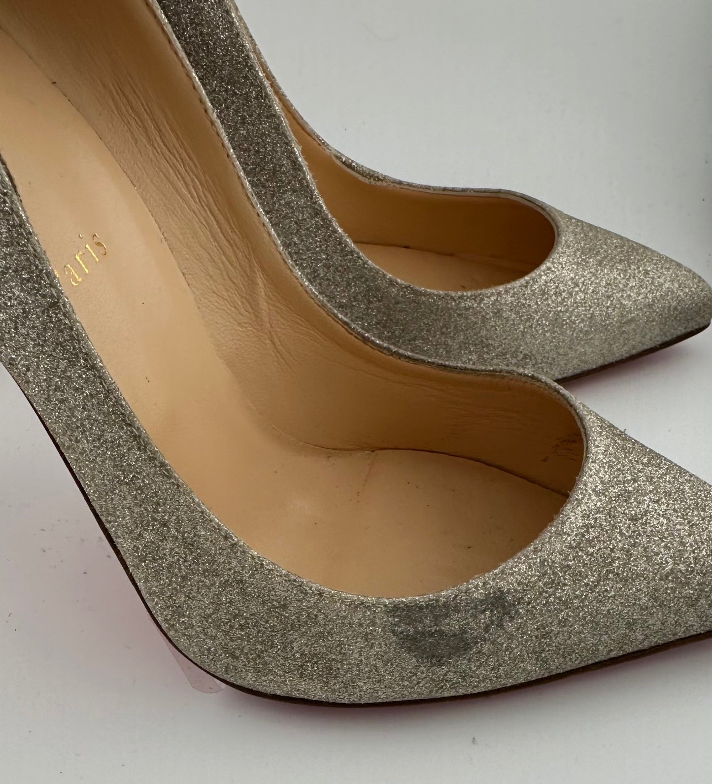 Christian Louboutin - So Kate Silver Glitter Heels - 40.5