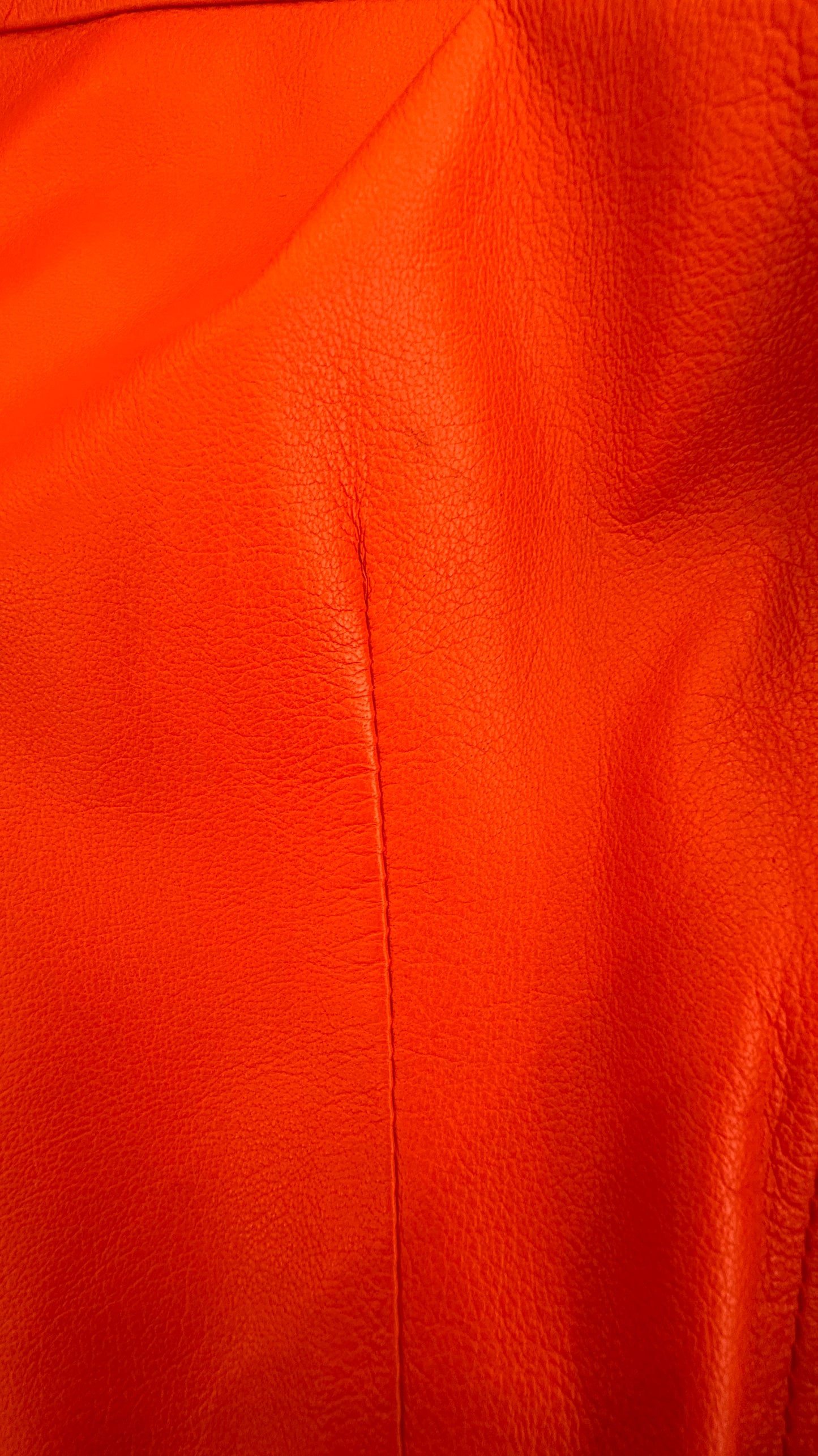 Blumarine - Orange Leather Biker Jacket - 42