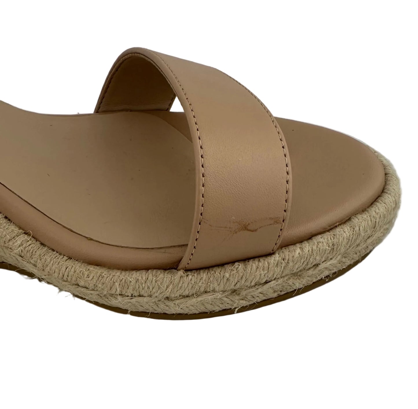 Stuart Weitzman - Teddi Tan Leather Espadrille Wedges - 9.5