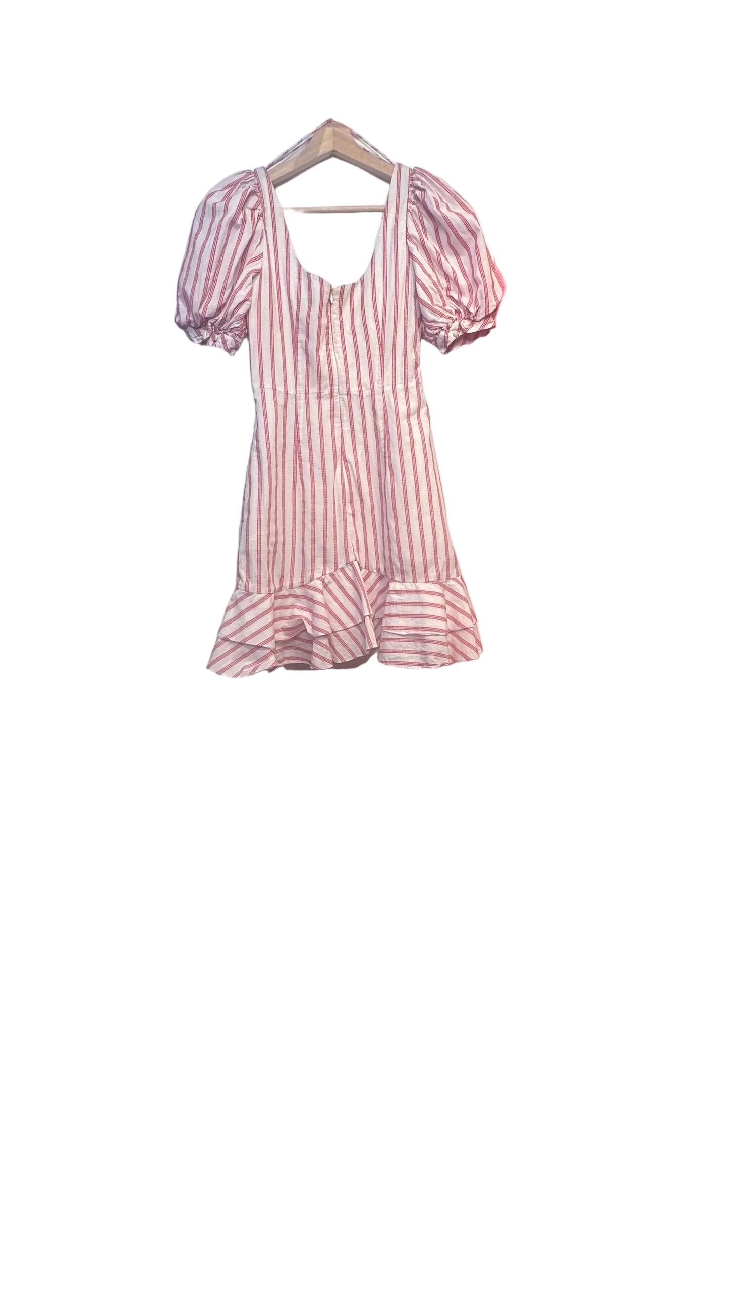 Jonathan Simkhai - Red and White Striped Ruched Dress - 2
