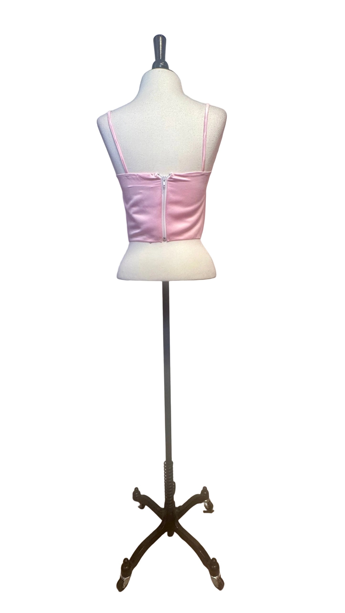 Miscreants - Baby Pink Satin Crop Top - 8