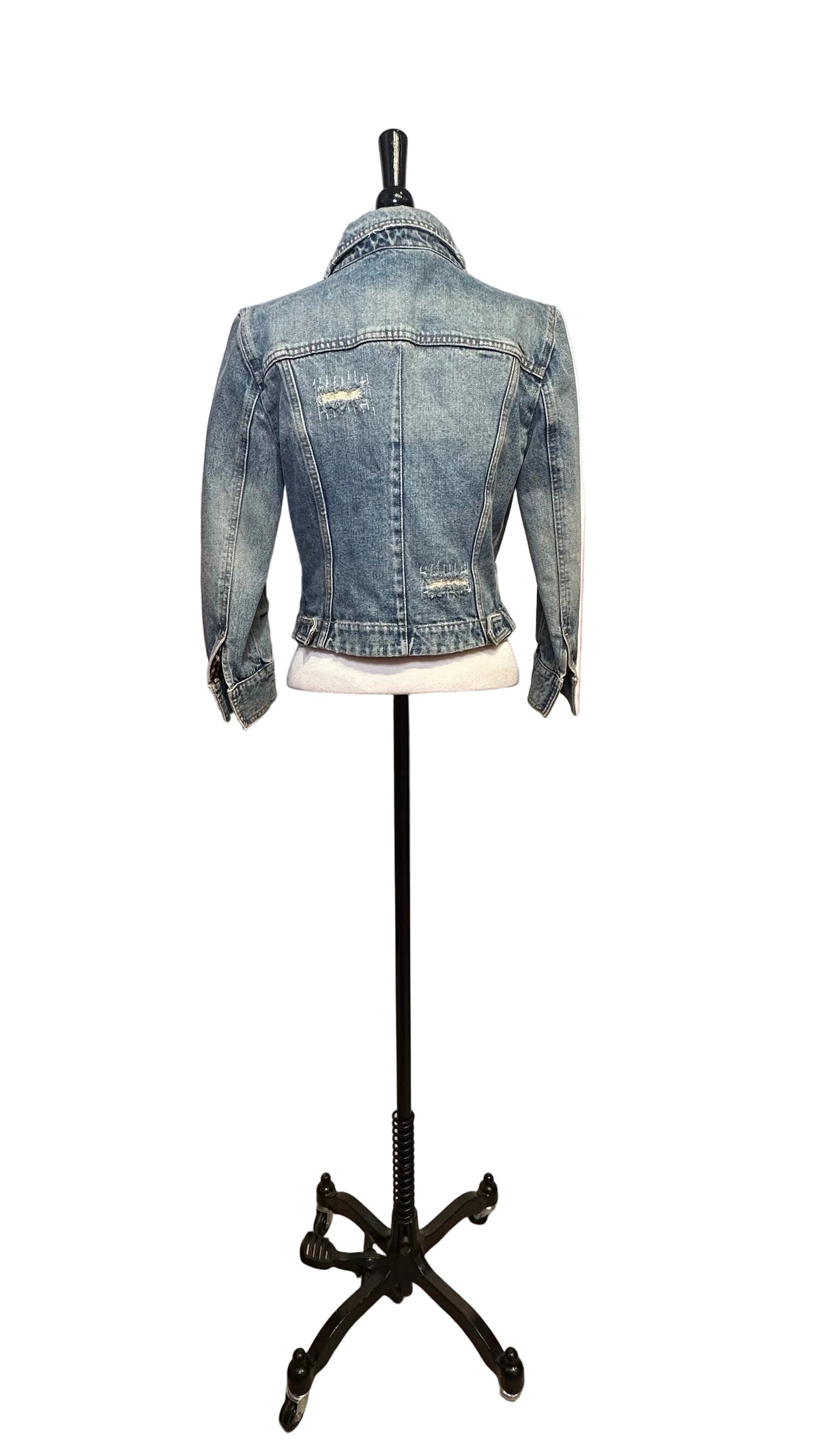 DOLCE & GABBANA - Vintage Y2K Cropped Distressed Denim Jacket - 42