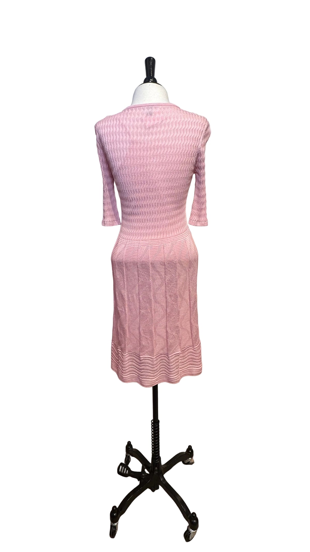 M Missoni - VINTAGE Pink Scoop Neck Knit Dress - 42