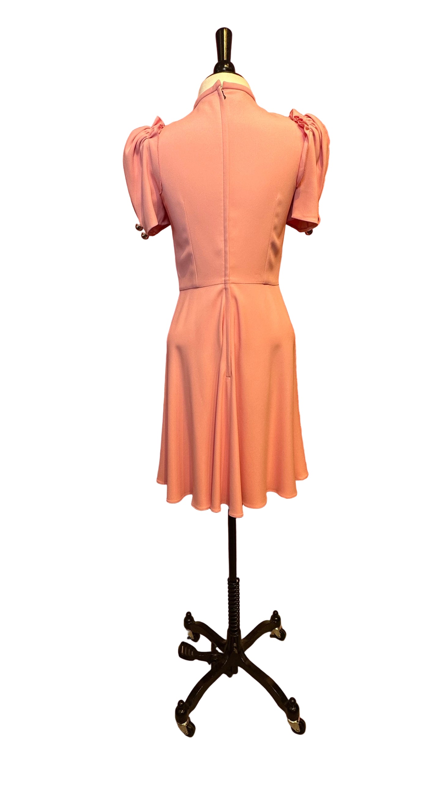 Dolce & Gabbana - Pink short sleeve dress silver buttons - 40 - as is