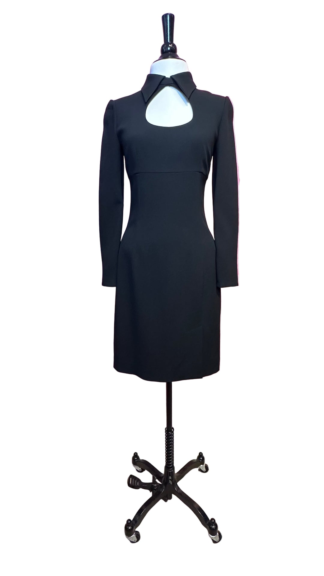 Dolce & Gabbana - Black long sleeve keyhole collared dress - 40