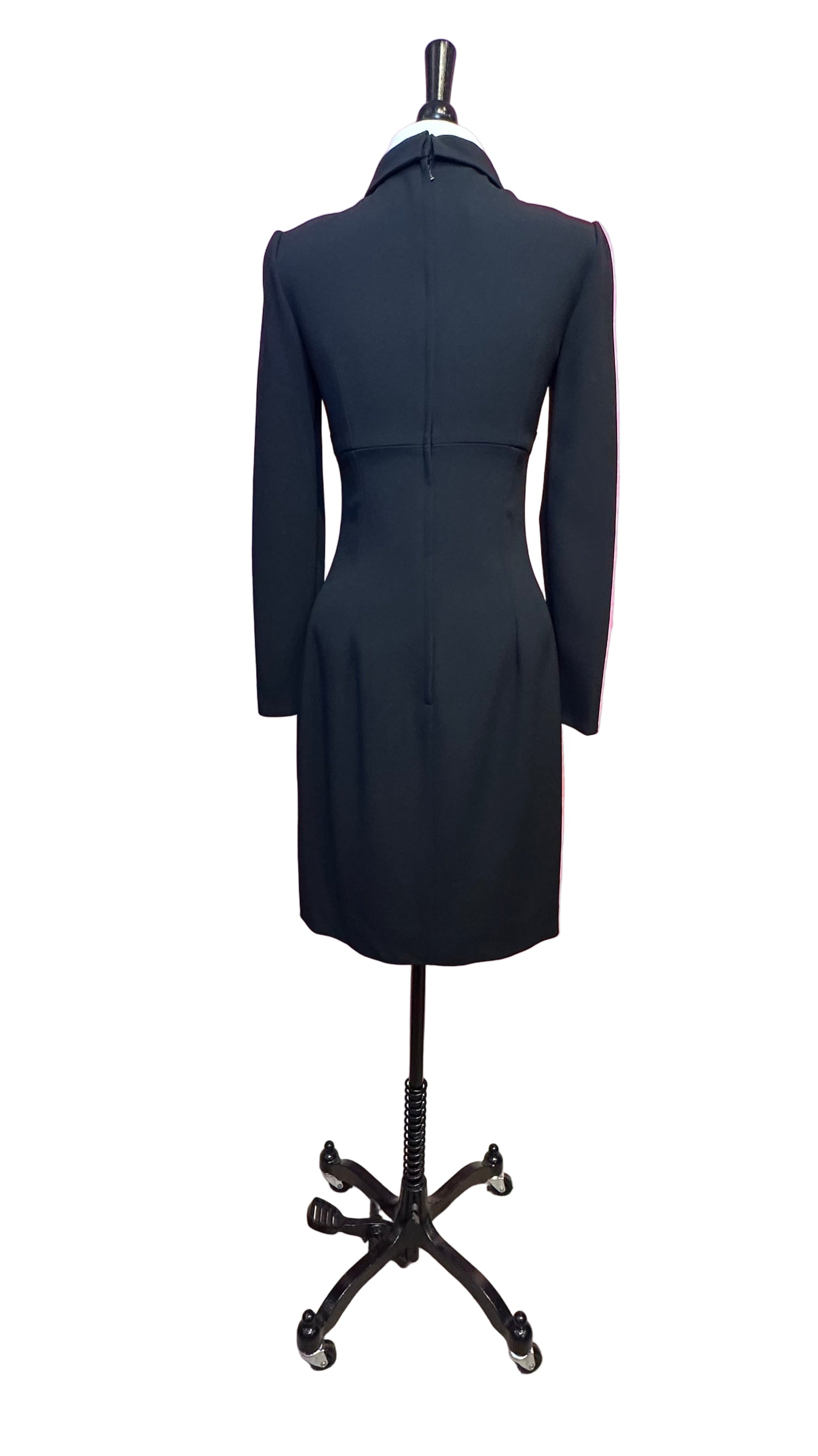 Dolce & Gabbana - Black long sleeve keyhole collared dress - 40