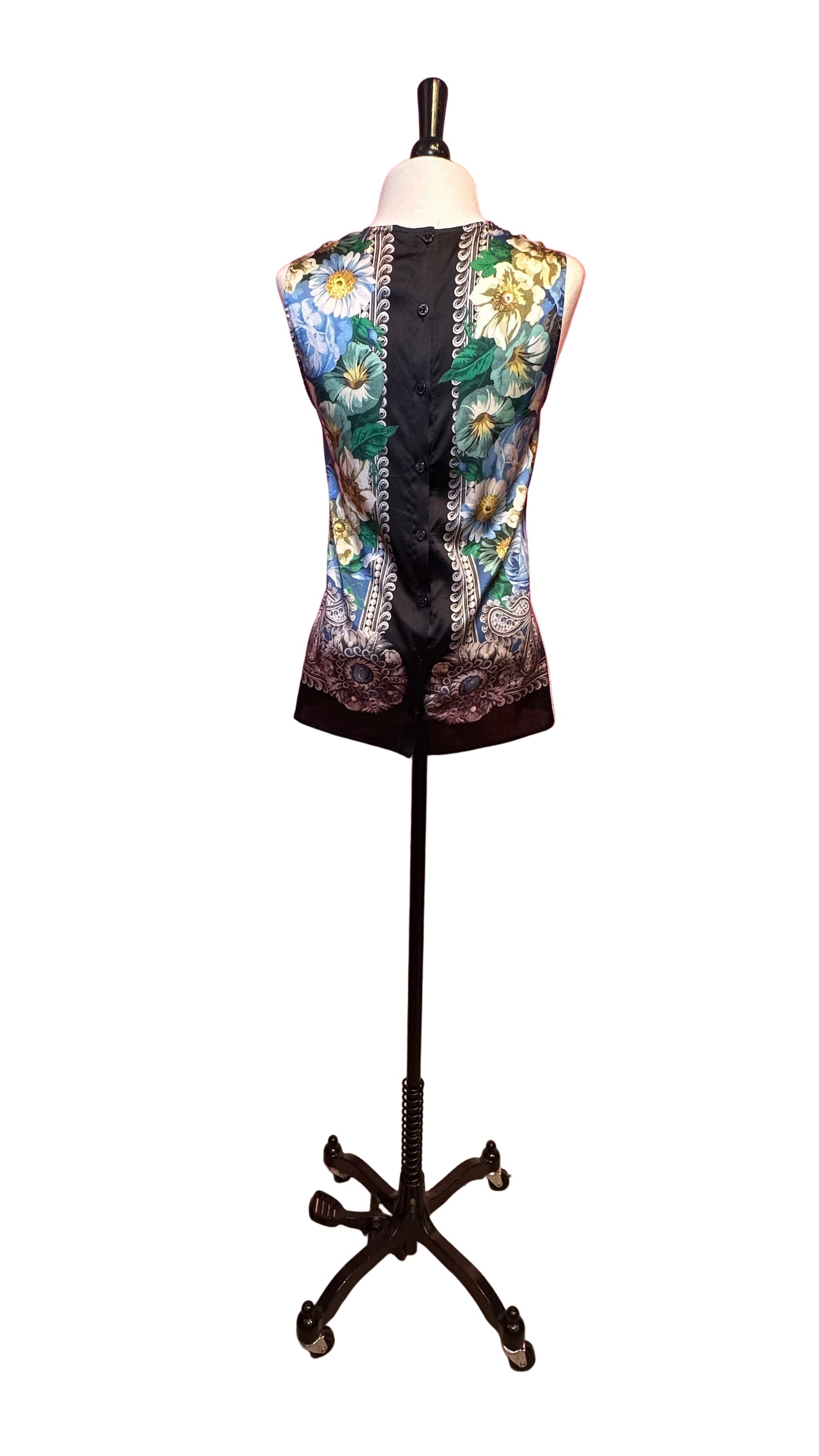 Dolce & Gabbana - Blue green floral sleeveless top - 38