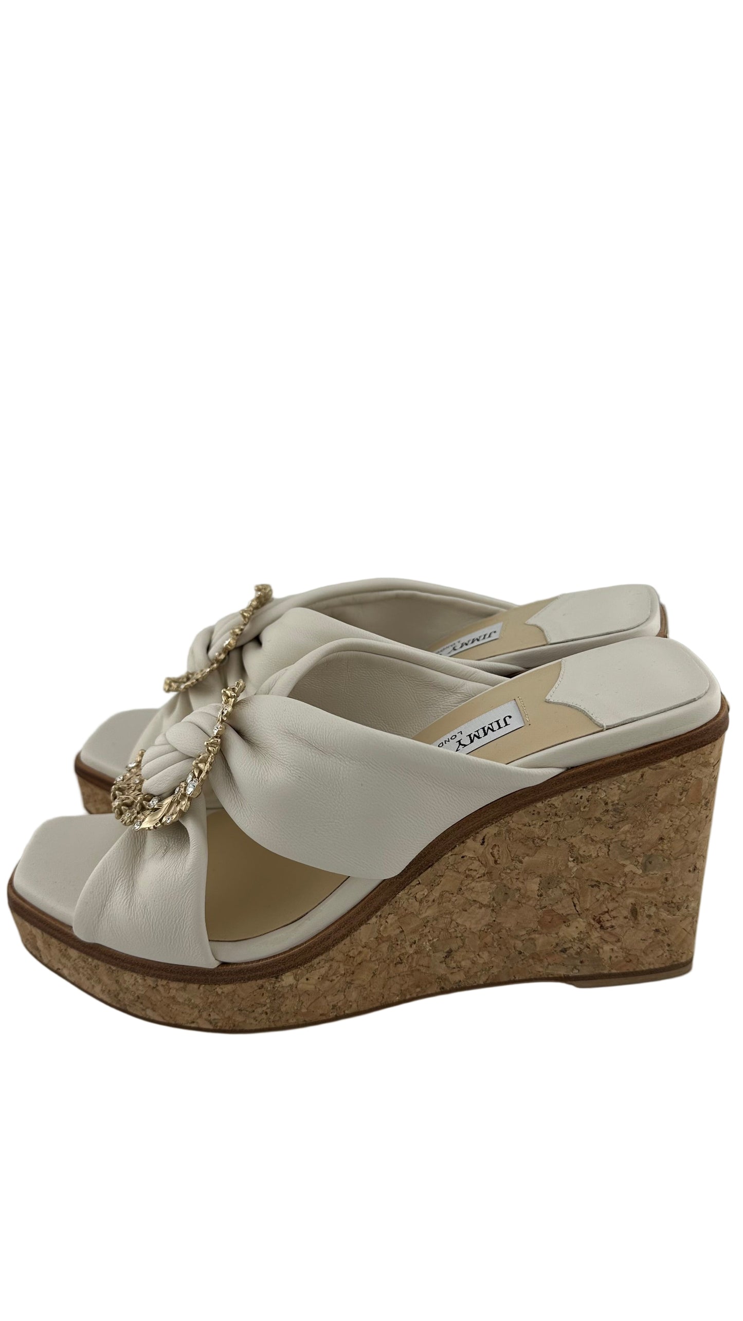 Jimmy Choo - White Cork Wedges - 38.5