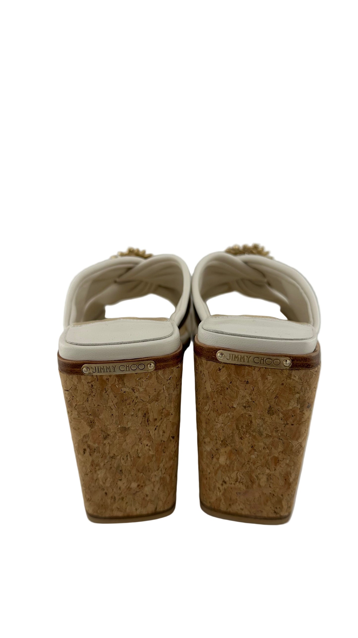 Jimmy Choo - White Cork Wedges - 38.5