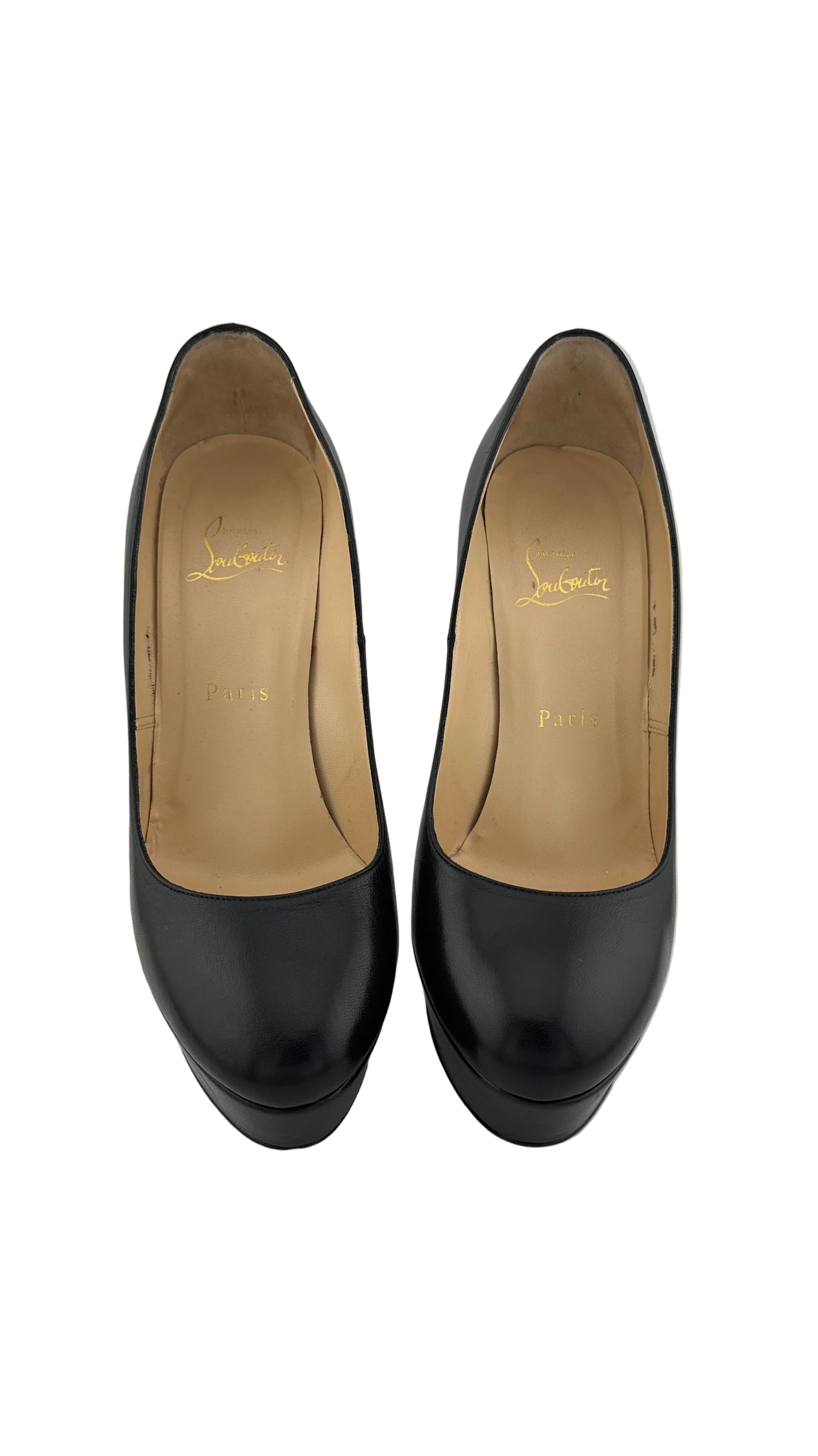 Christian Louboutin - Bianca Black Leather Heels - 38