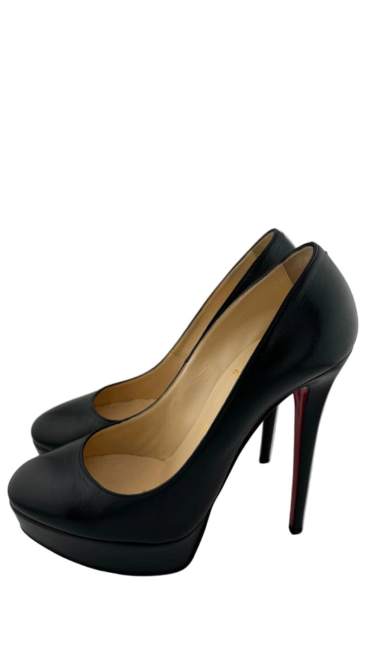 Christian Louboutin - Bianca Black Leather Heels - 38