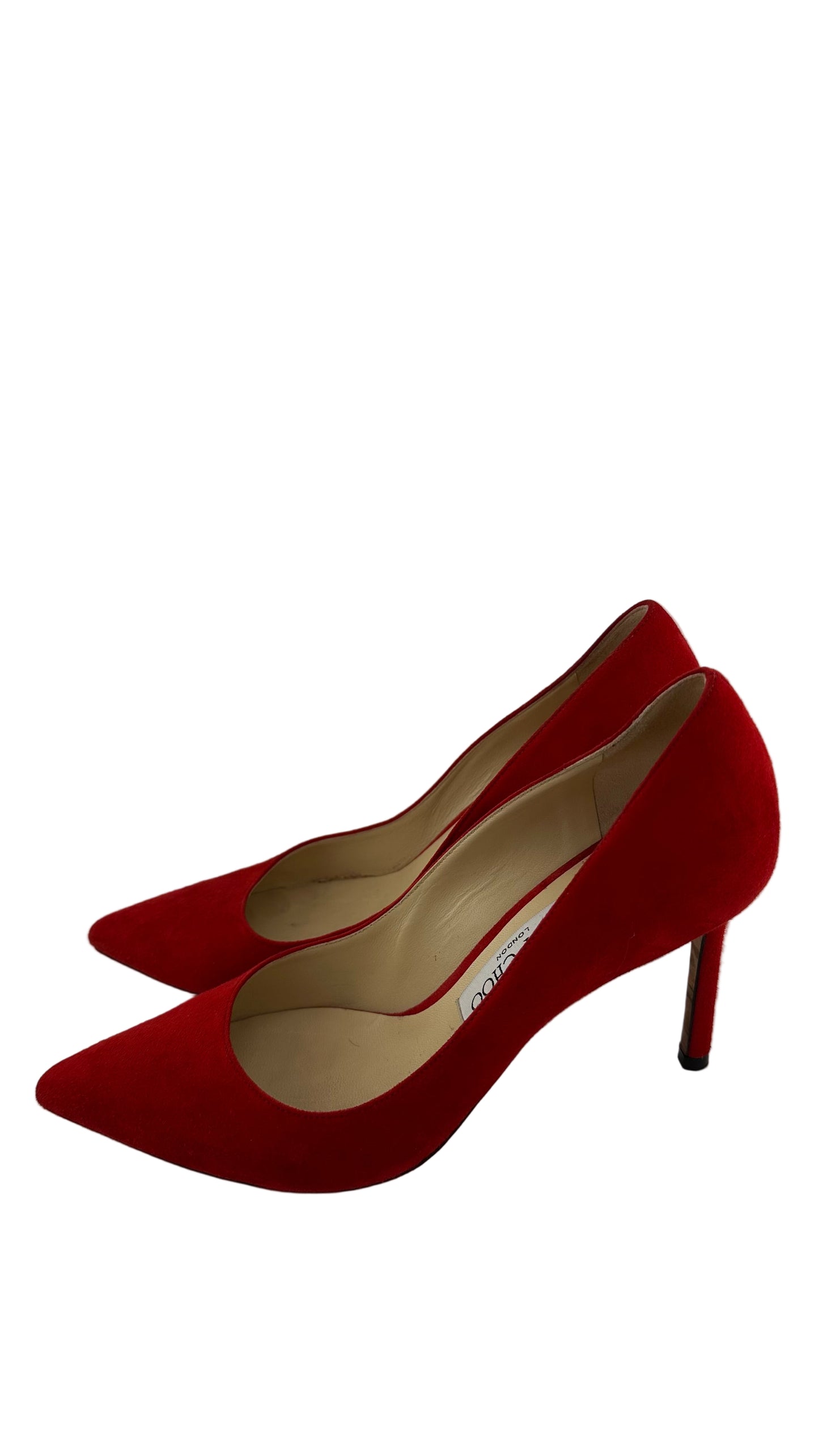 Jimmy Choo - Red Suede Heels - 36.5