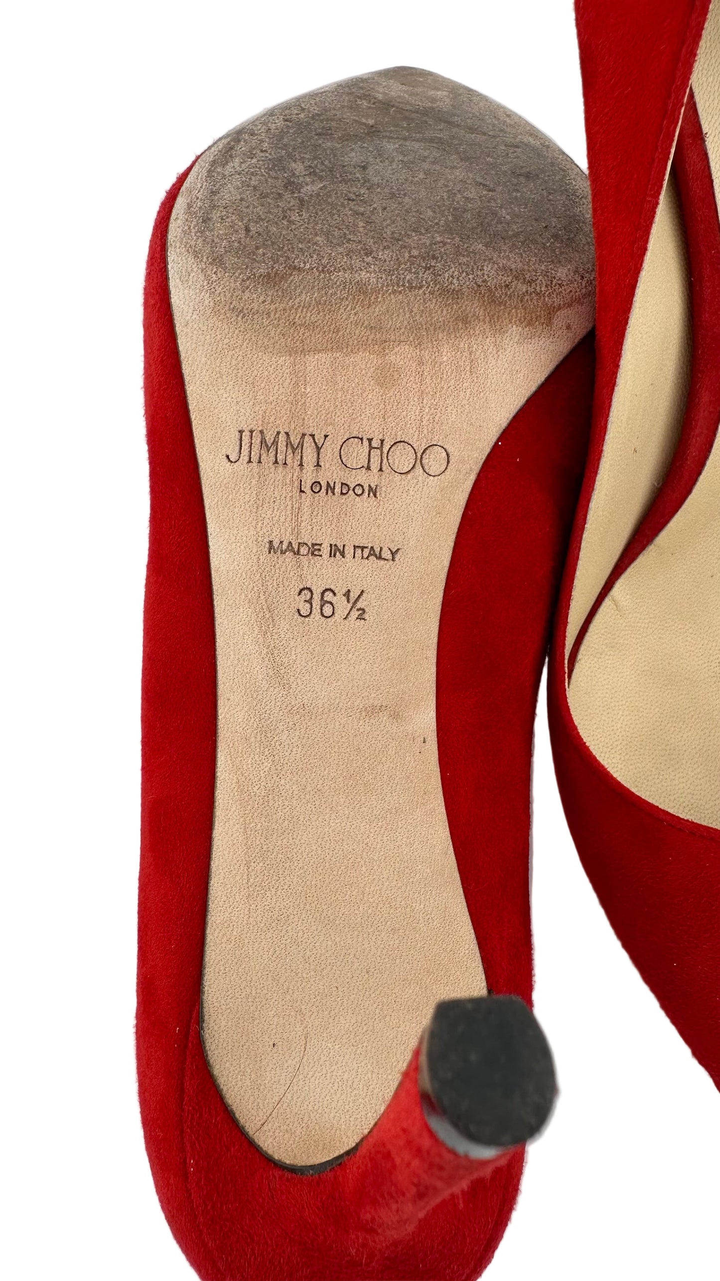 Jimmy Choo - Red Suede Heels - 36.5