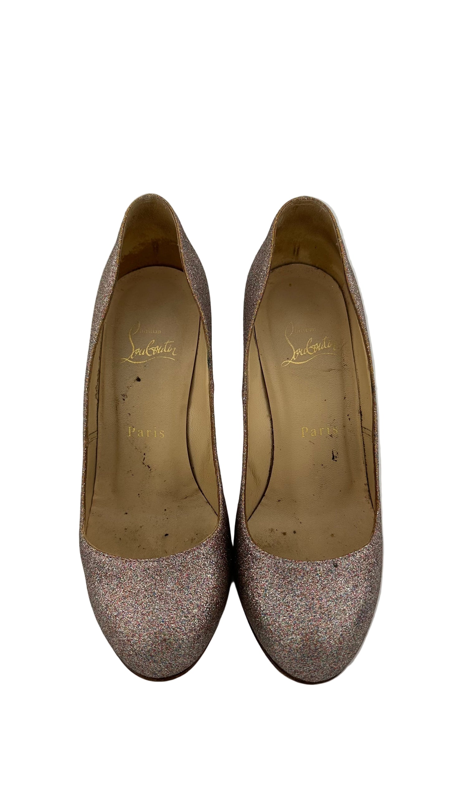 Christian Louboutin - Gold Rainbow Glitter Heels - 36