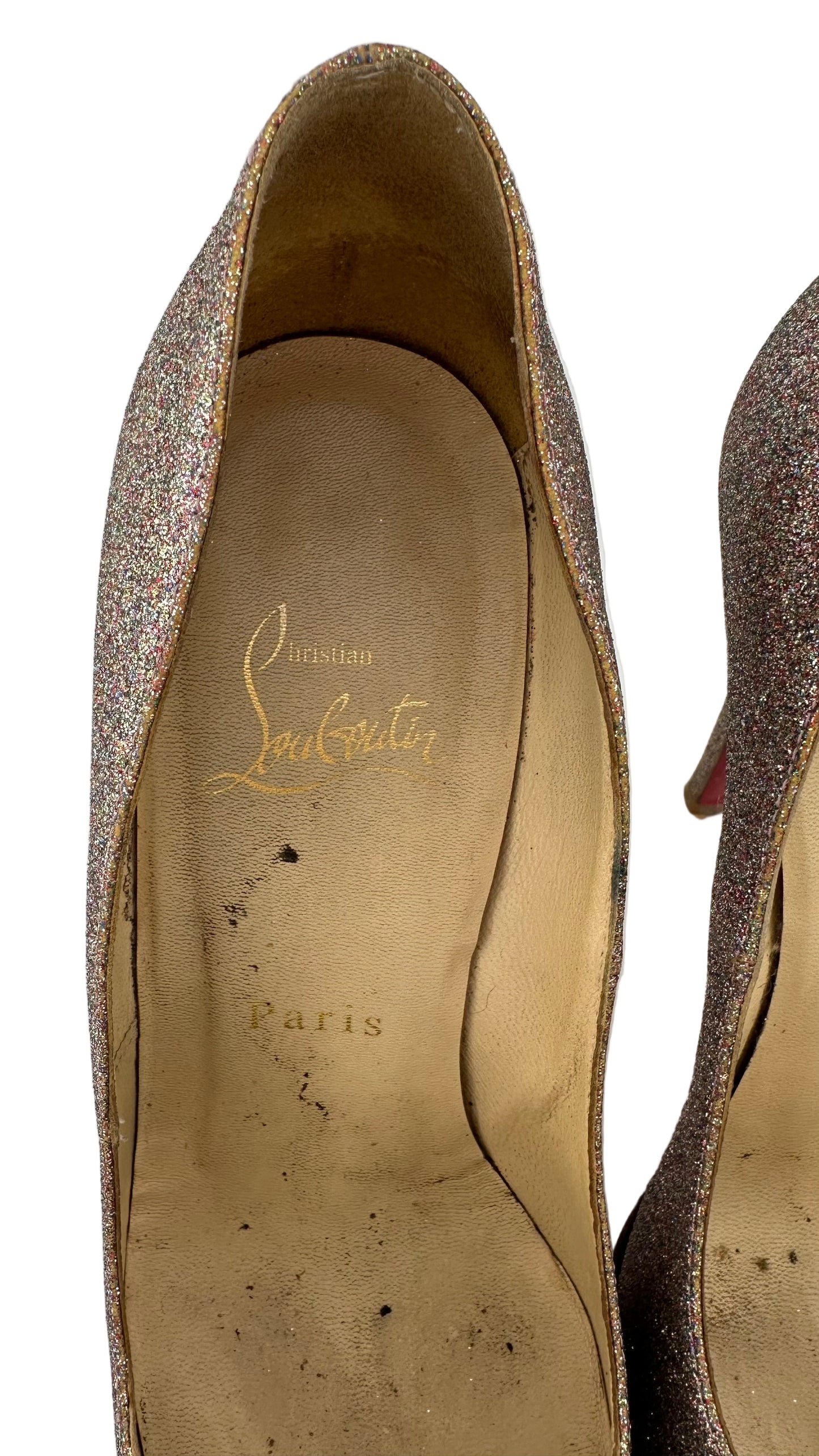 Christian Louboutin - Gold Rainbow Glitter Heels - 36
