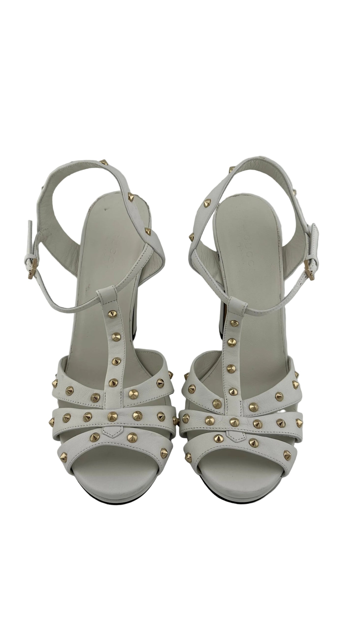 Gucci - White Melville Studded Heel - 38.5
