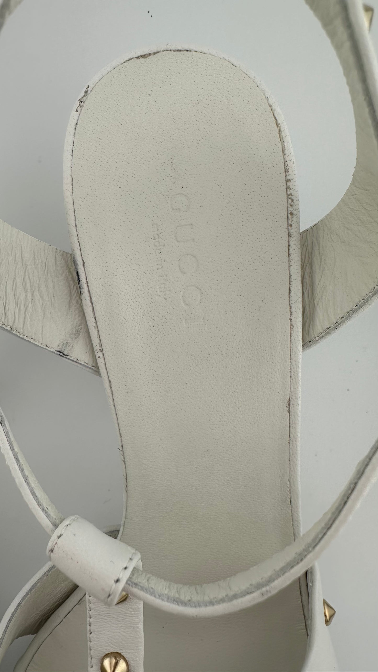 Gucci - White Melville Studded Heel - 38.5