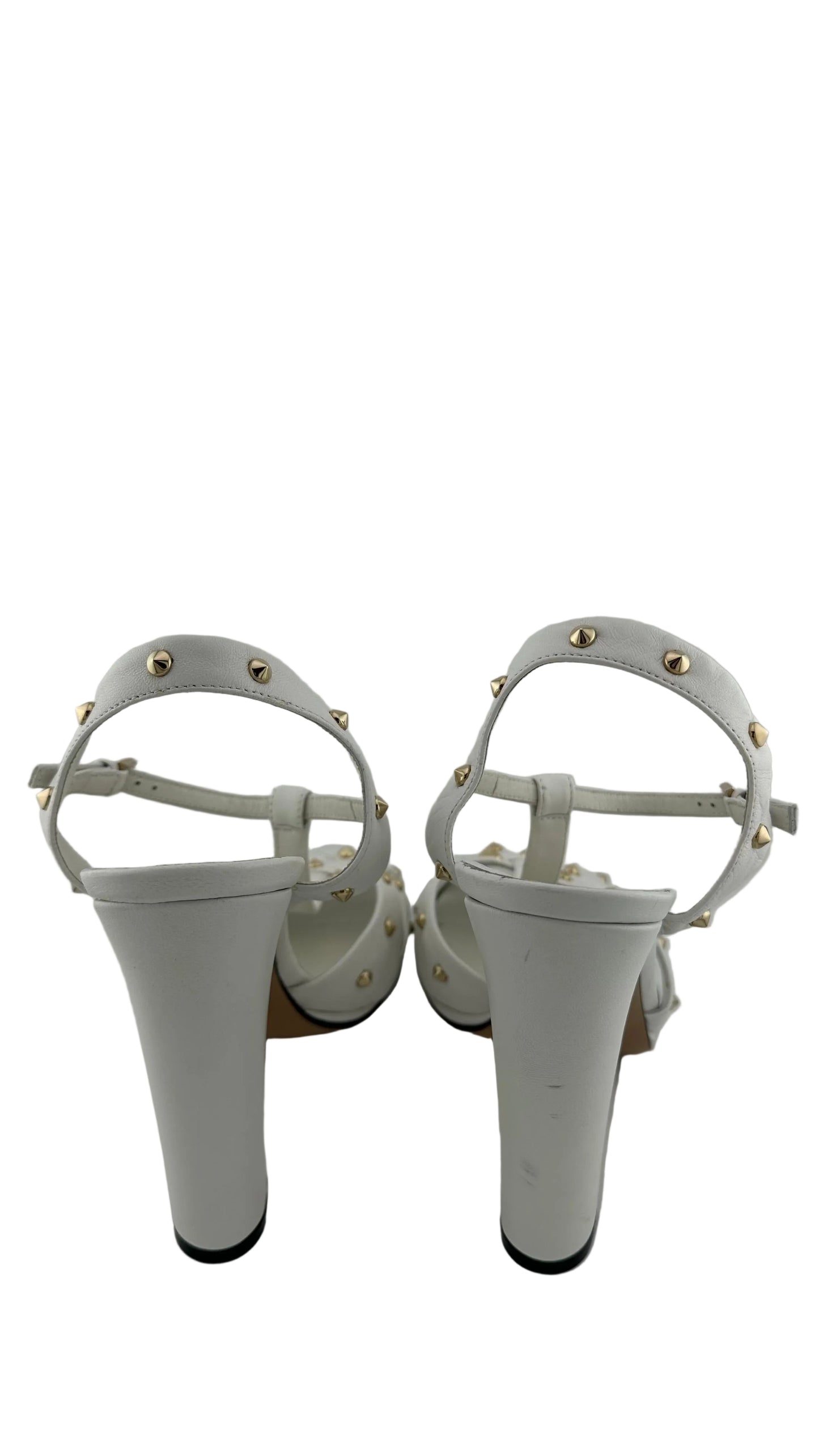 Gucci - White Melville Studded Heel - 38.5