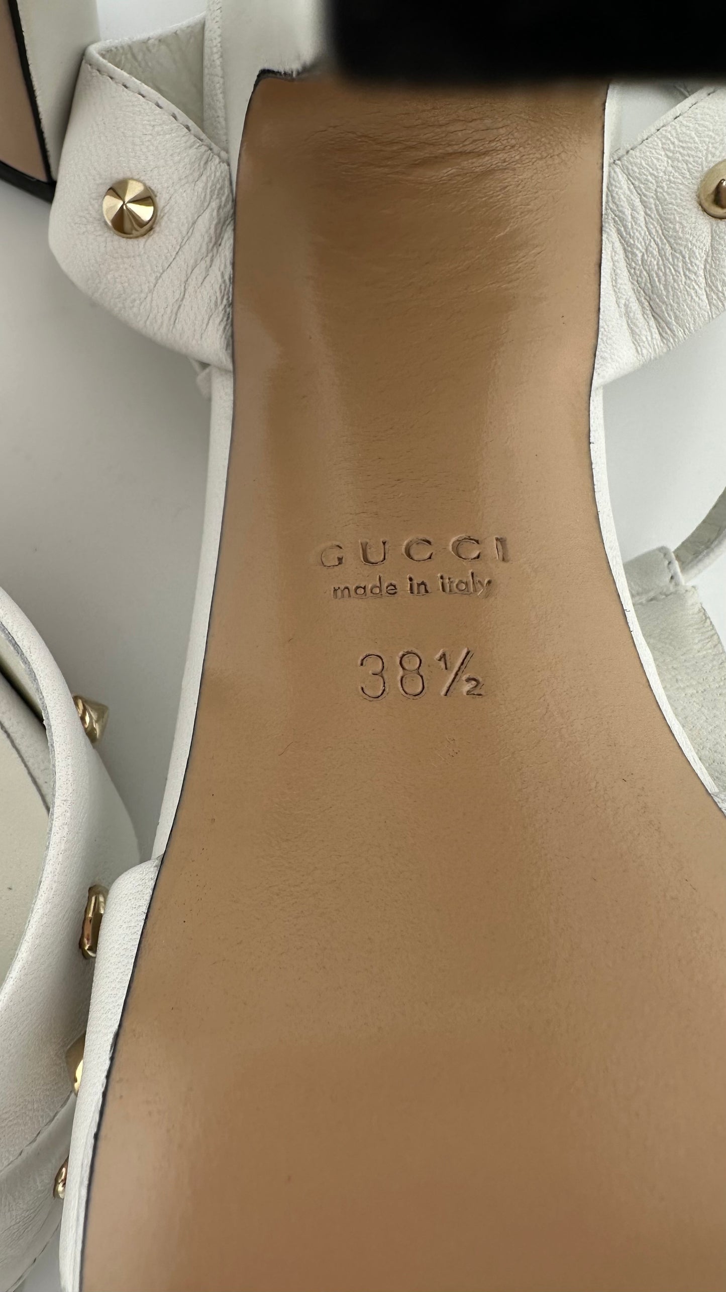 Gucci - White Melville Studded Heel - 38.5