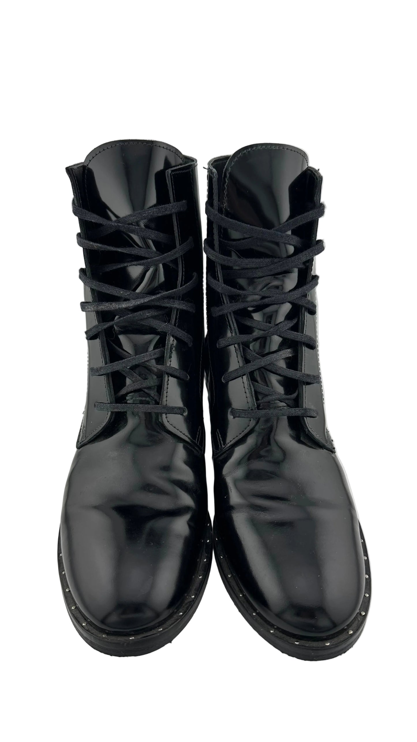 Freda Salvador - Black Patent Combat Boot - 7